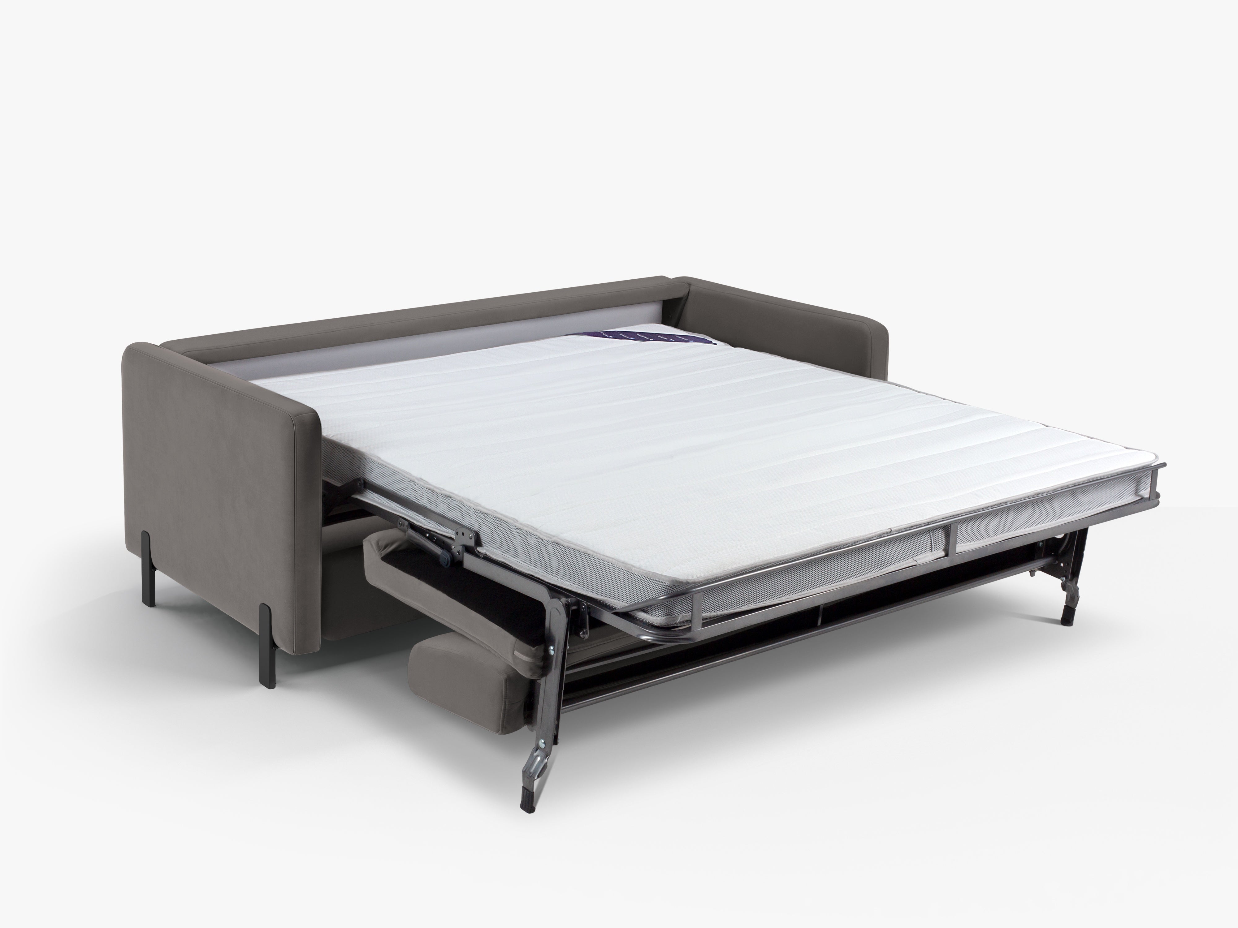 Velvet 3-seater sofa with sleeping function GLORIA gray