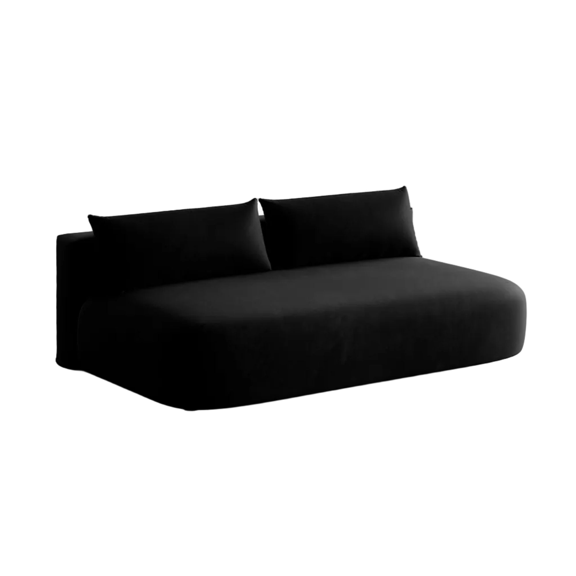 Sofa pre 3 osoby z aksamitom a funkciou spania HENA čierna