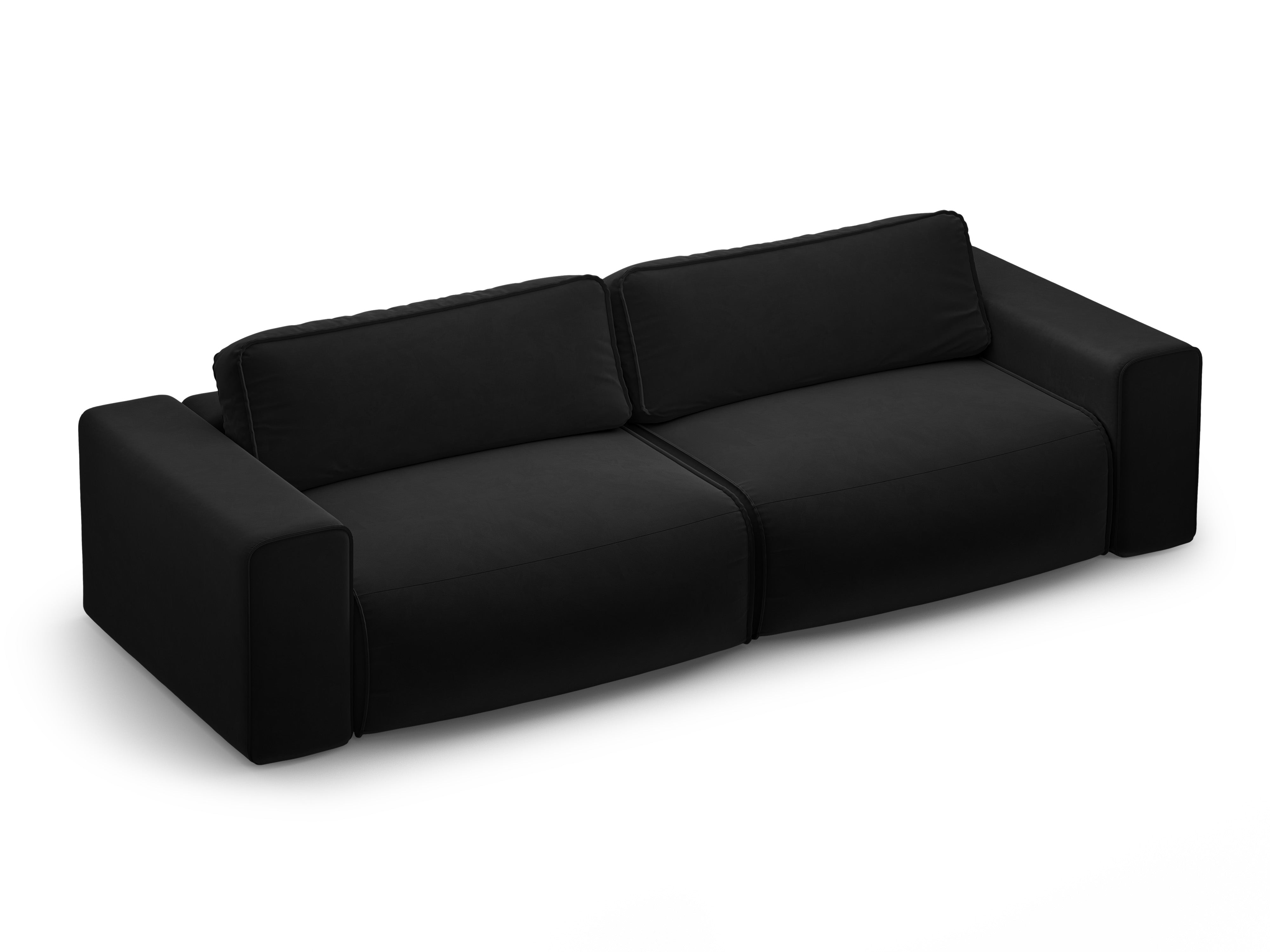 Velvet 3-seater sofa with sleeping function VICTOR black