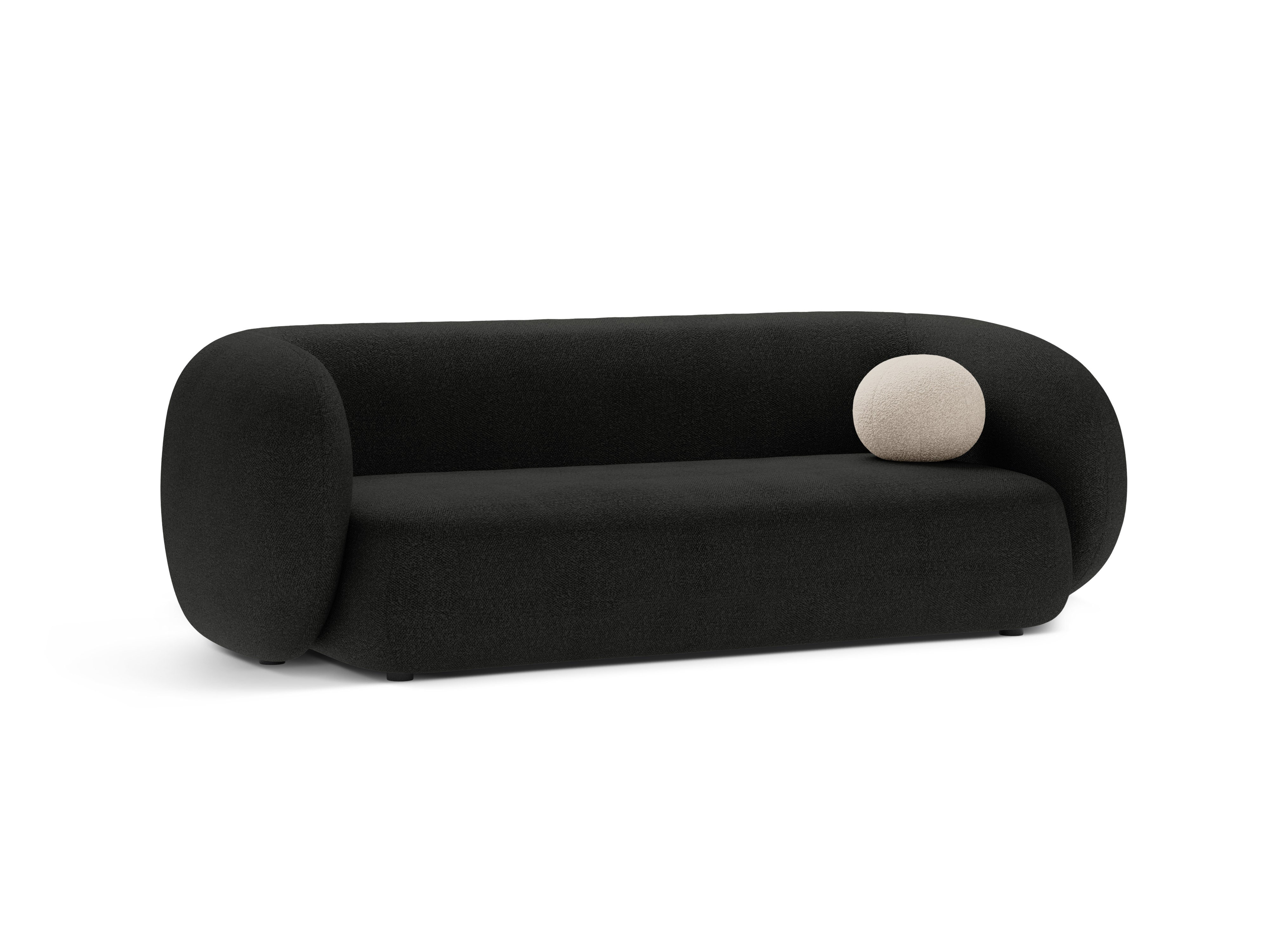 Sofa 3-osobowa KATE czarny boucle – Micadoni