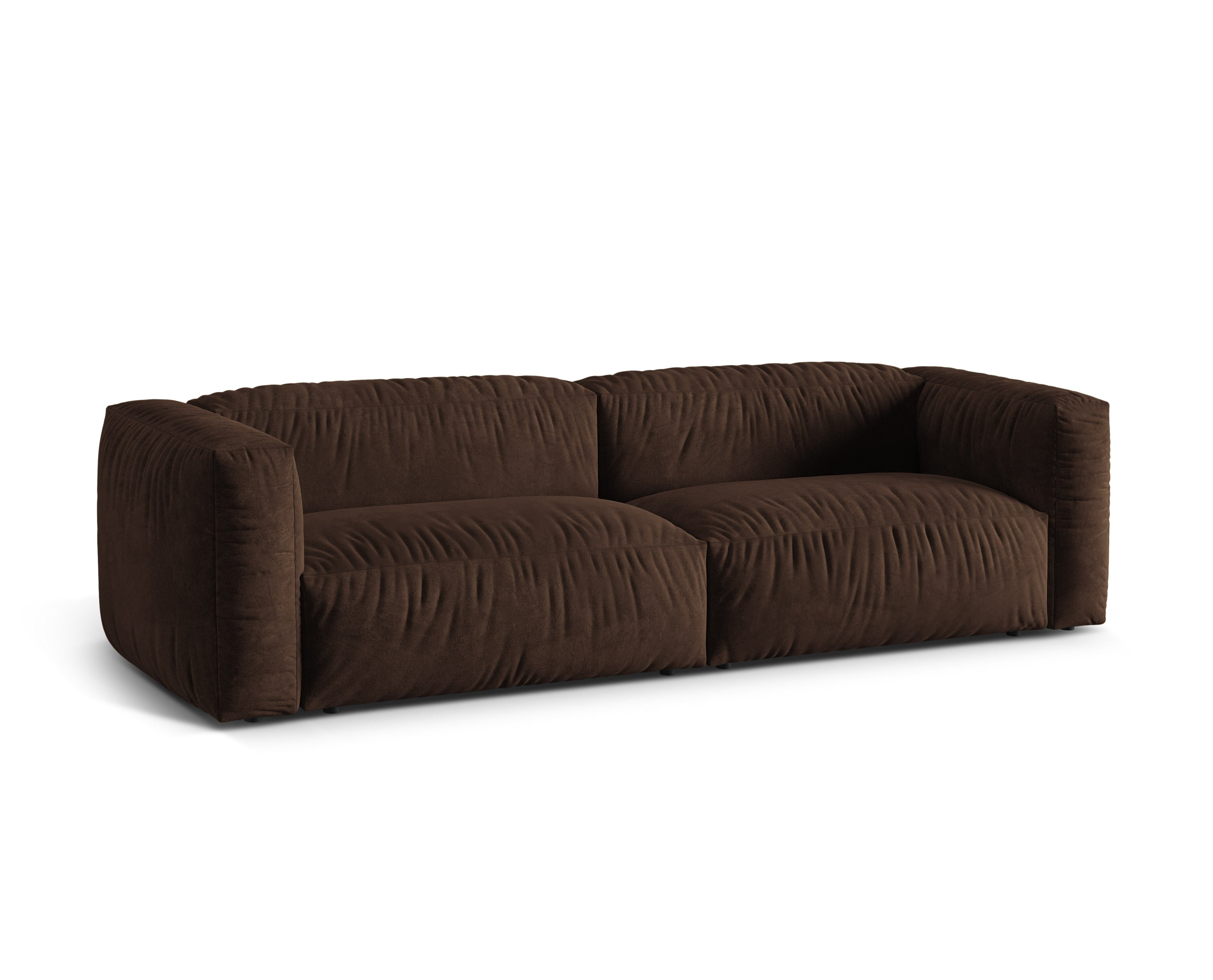 Sofa zamatová 3-miestna MARTINA čokoládová