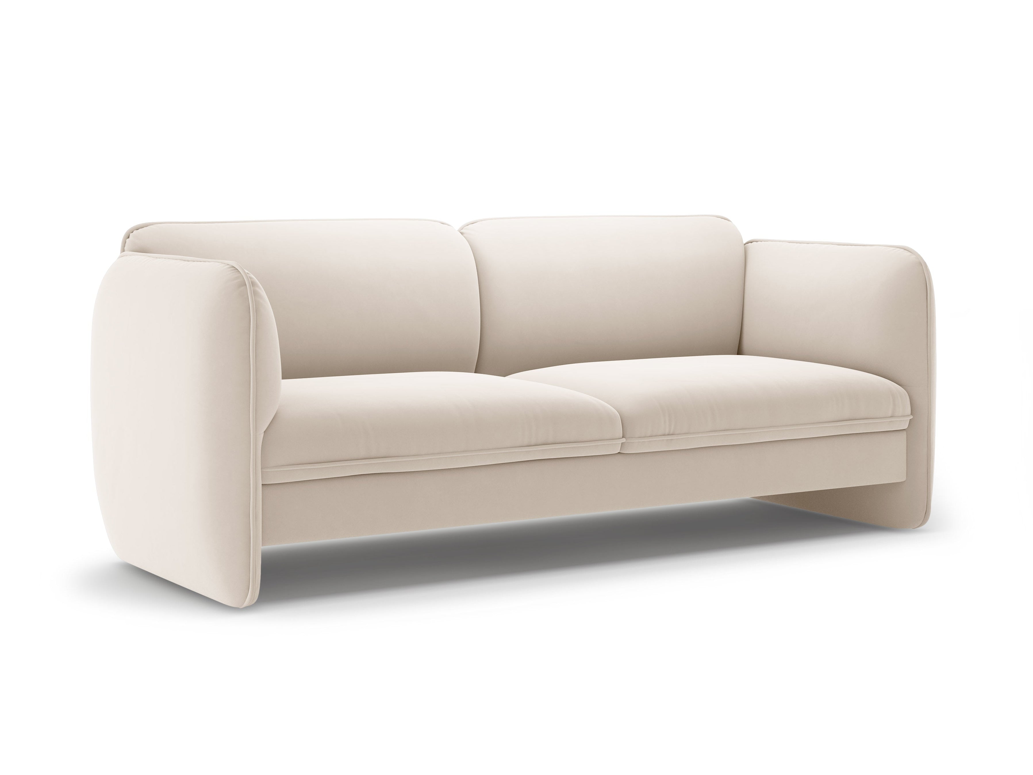 Sofa pre 3 osoby, zamatová GEORGIA, svetlo béžová
