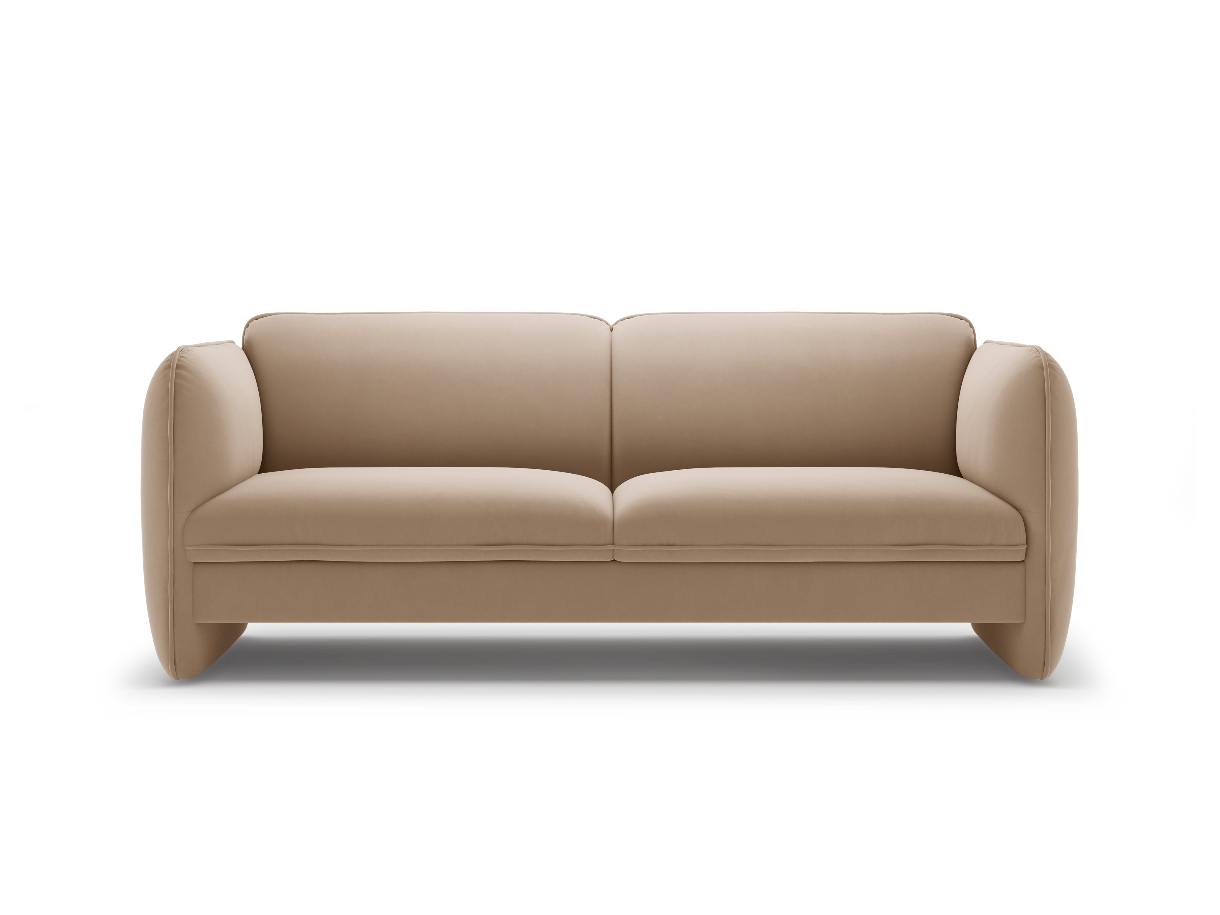 Sofa 3-miestna z jemného zamatového materiálu GEORGIA v béžovej farbe