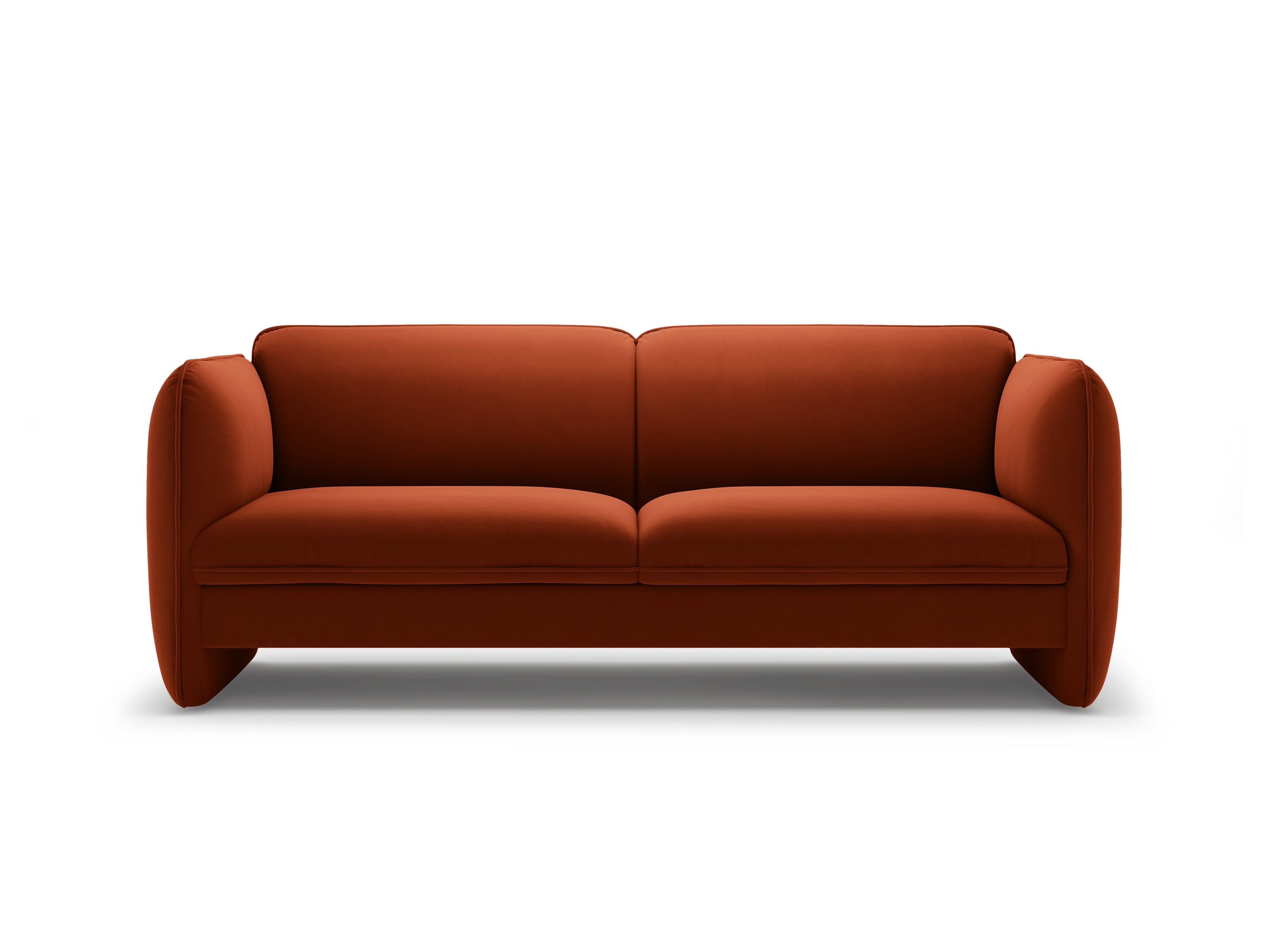 Sofa pre 3 osoby z aksamitom GEORGIA v odtieni gaštanovej.