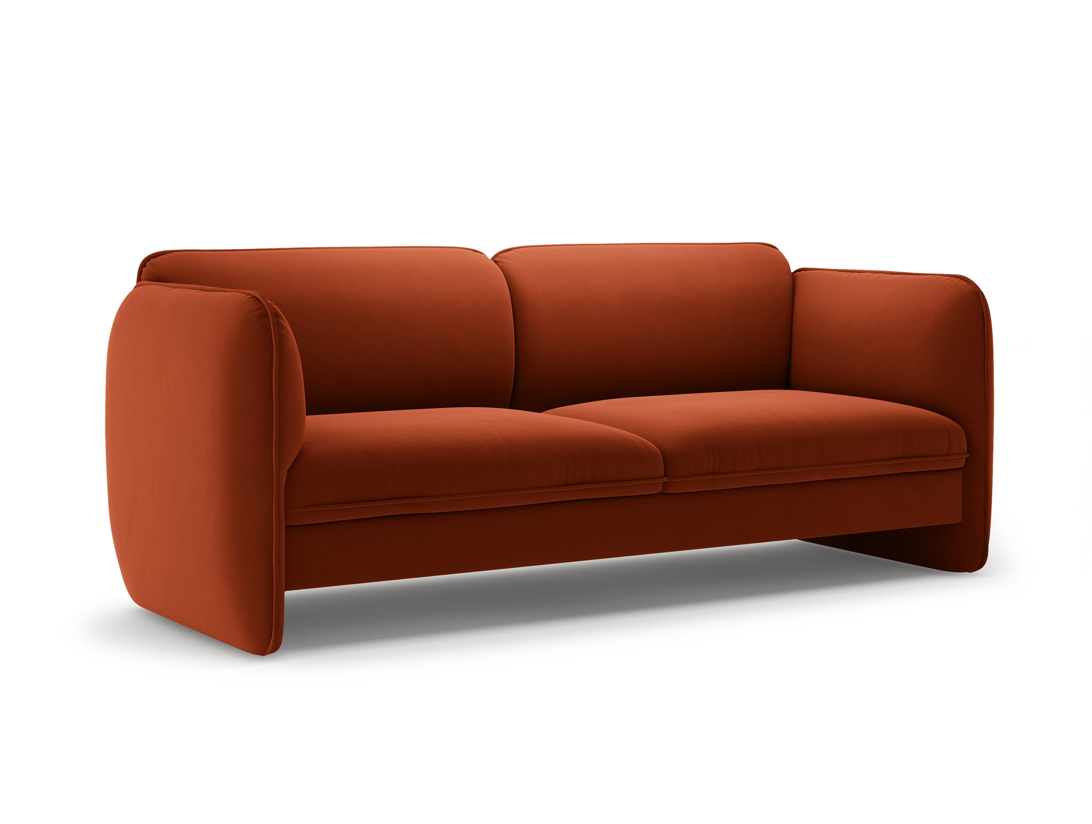Sofa pre 3 osoby z aksamitom GEORGIA v odtieni gaštanovej.