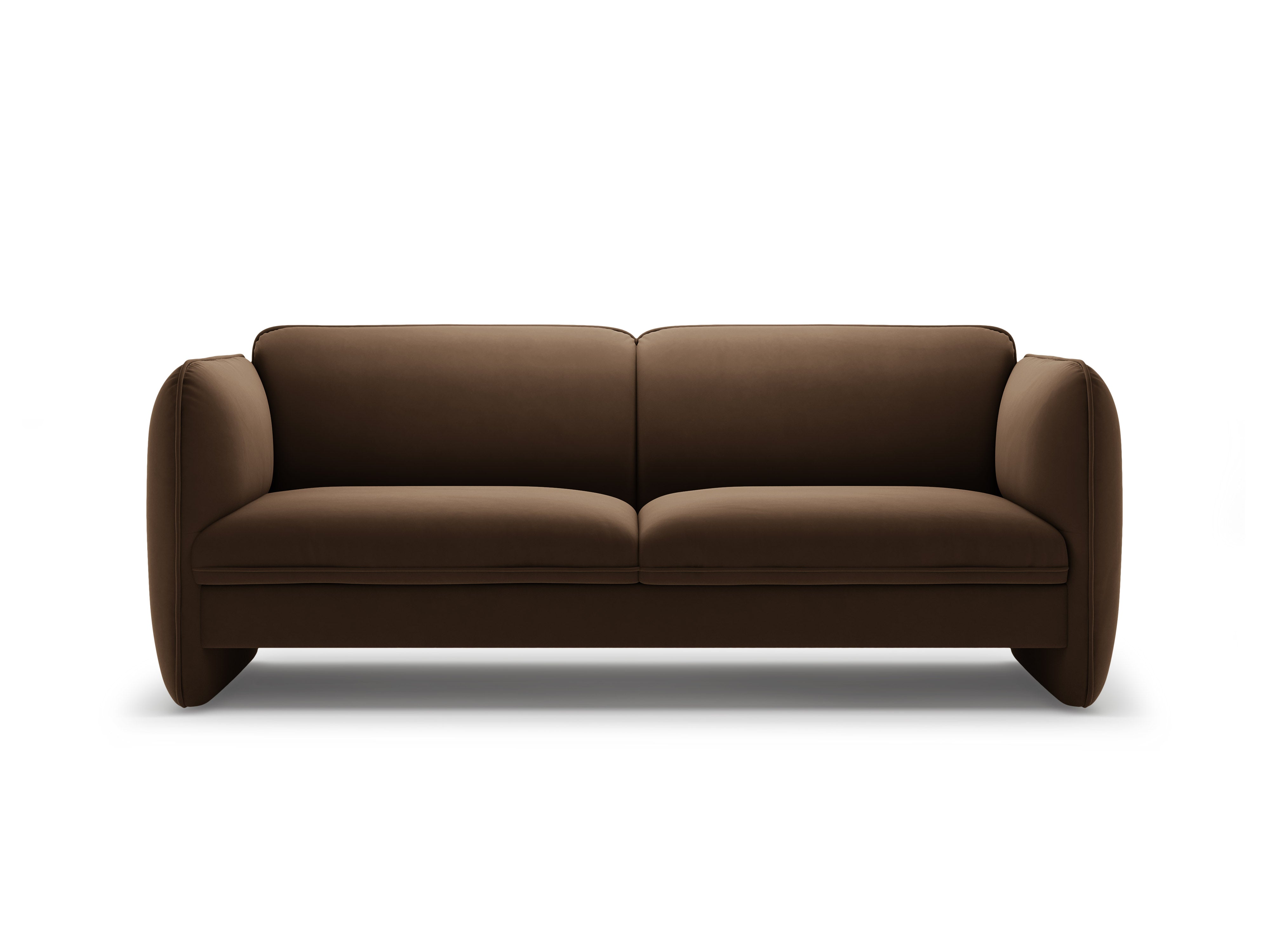 Sofa 3-osobová z aksamitného materiálu GEORGIA v čokoládovej farbe