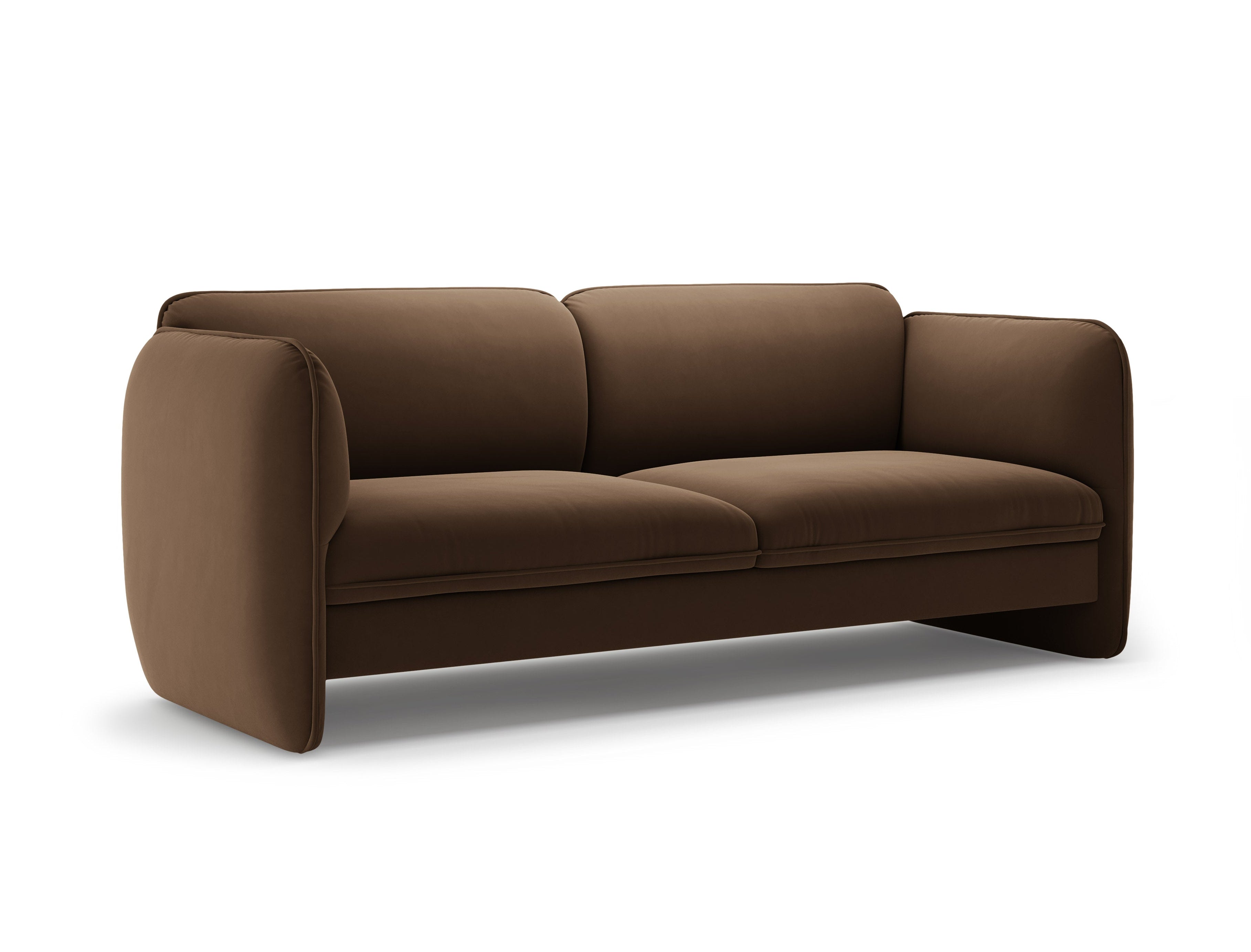 Sofa 3-osobová z aksamitného materiálu GEORGIA v čokoládovej farbe