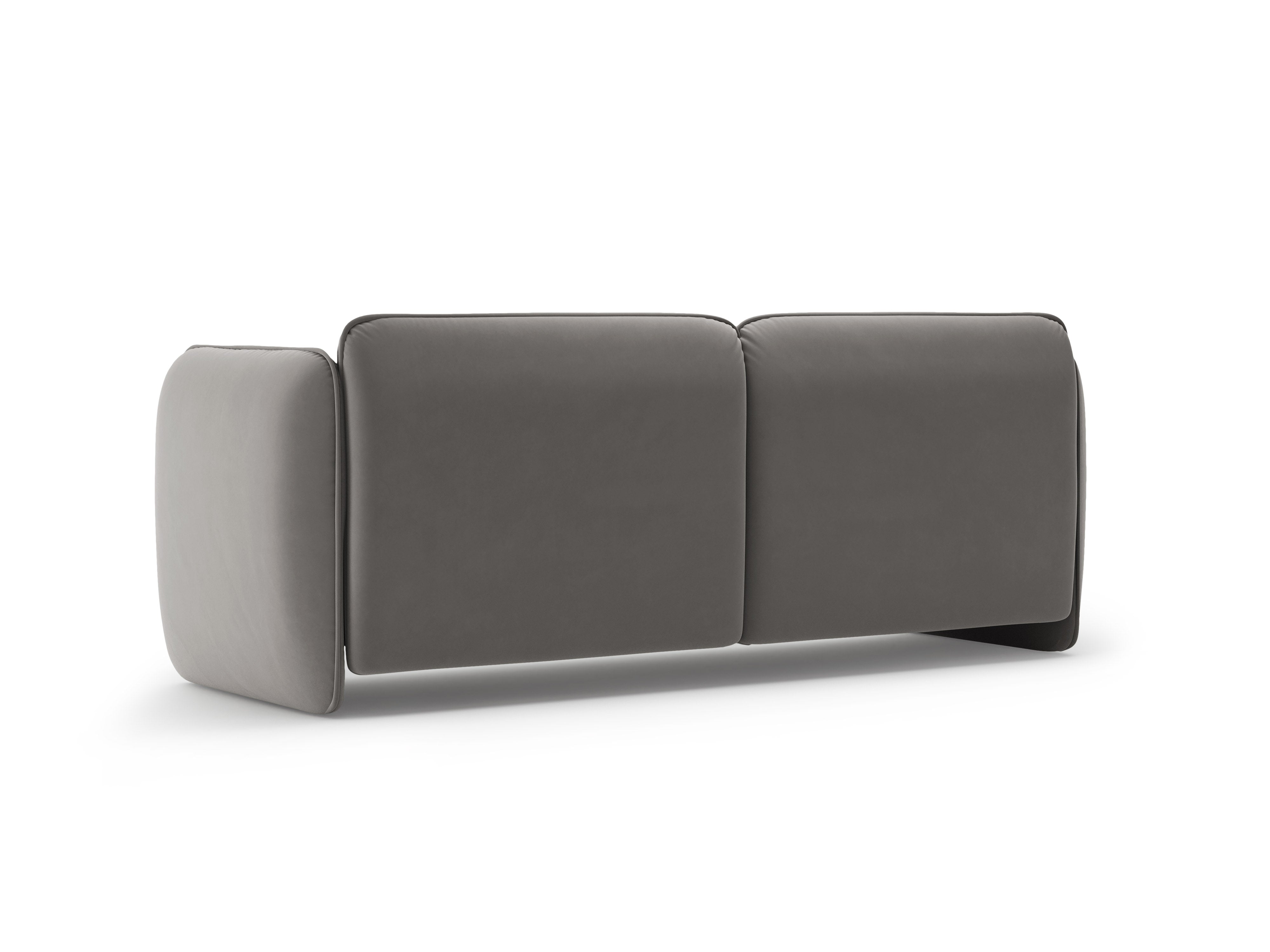 Sofa pre 3 osoby z jemného zamatového materiálu GEORGIA v šedej farbe.