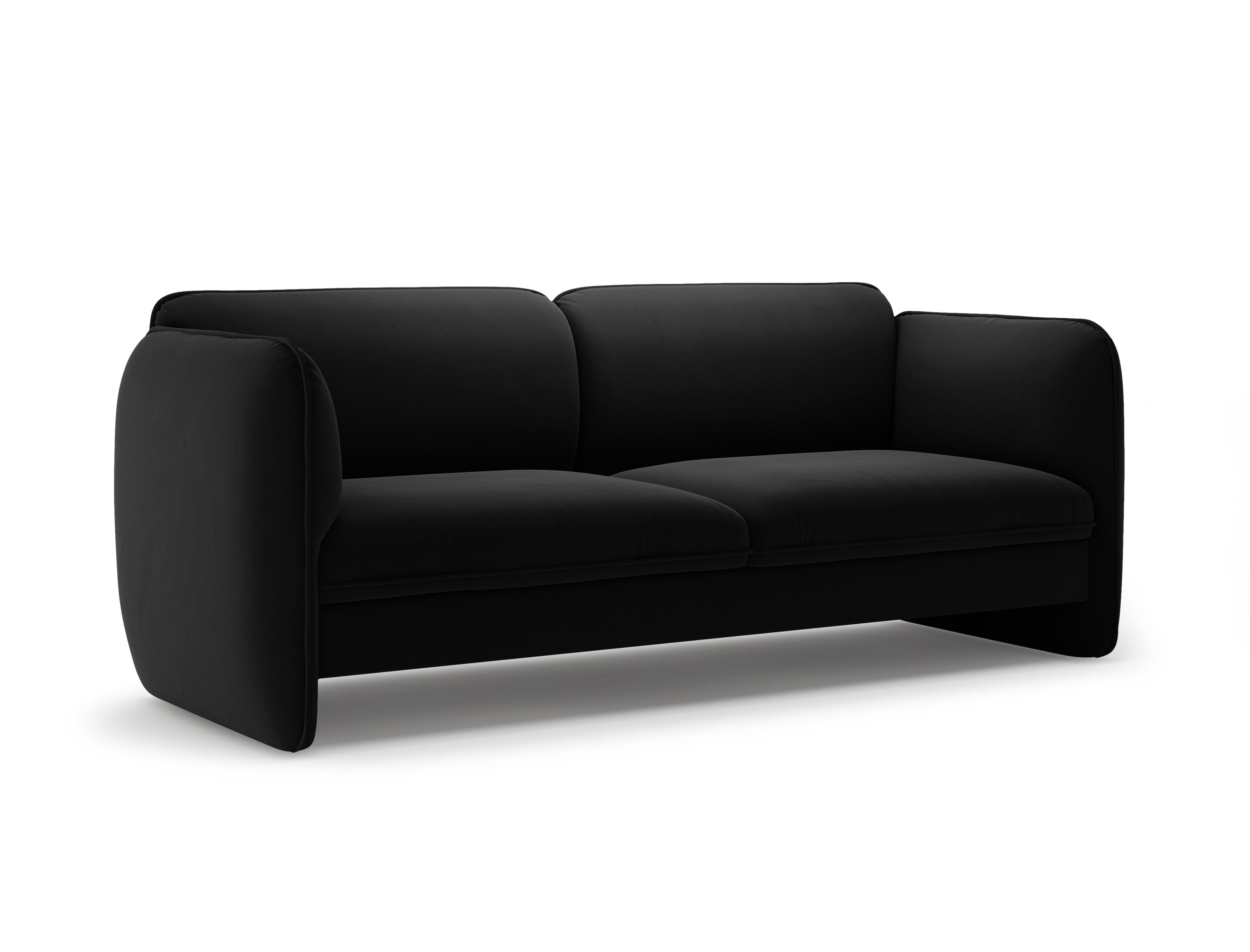 Sofa pre 3 osoby, zamatová GEORGIA, čierna