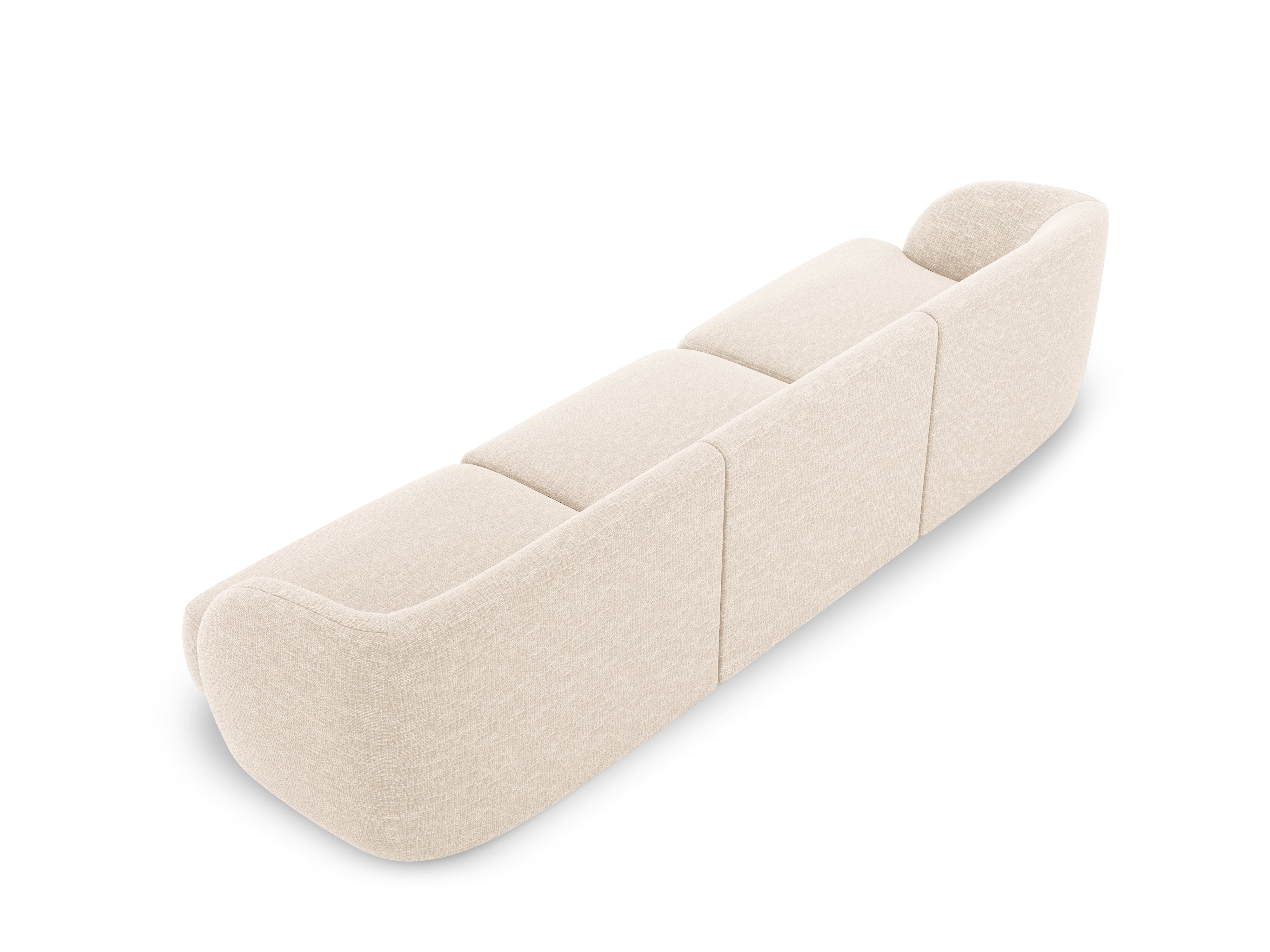 Sofa w tkaninie szenilowej 3-osobowa MILEY jasnobeżowy Micadoni    Eye on Design