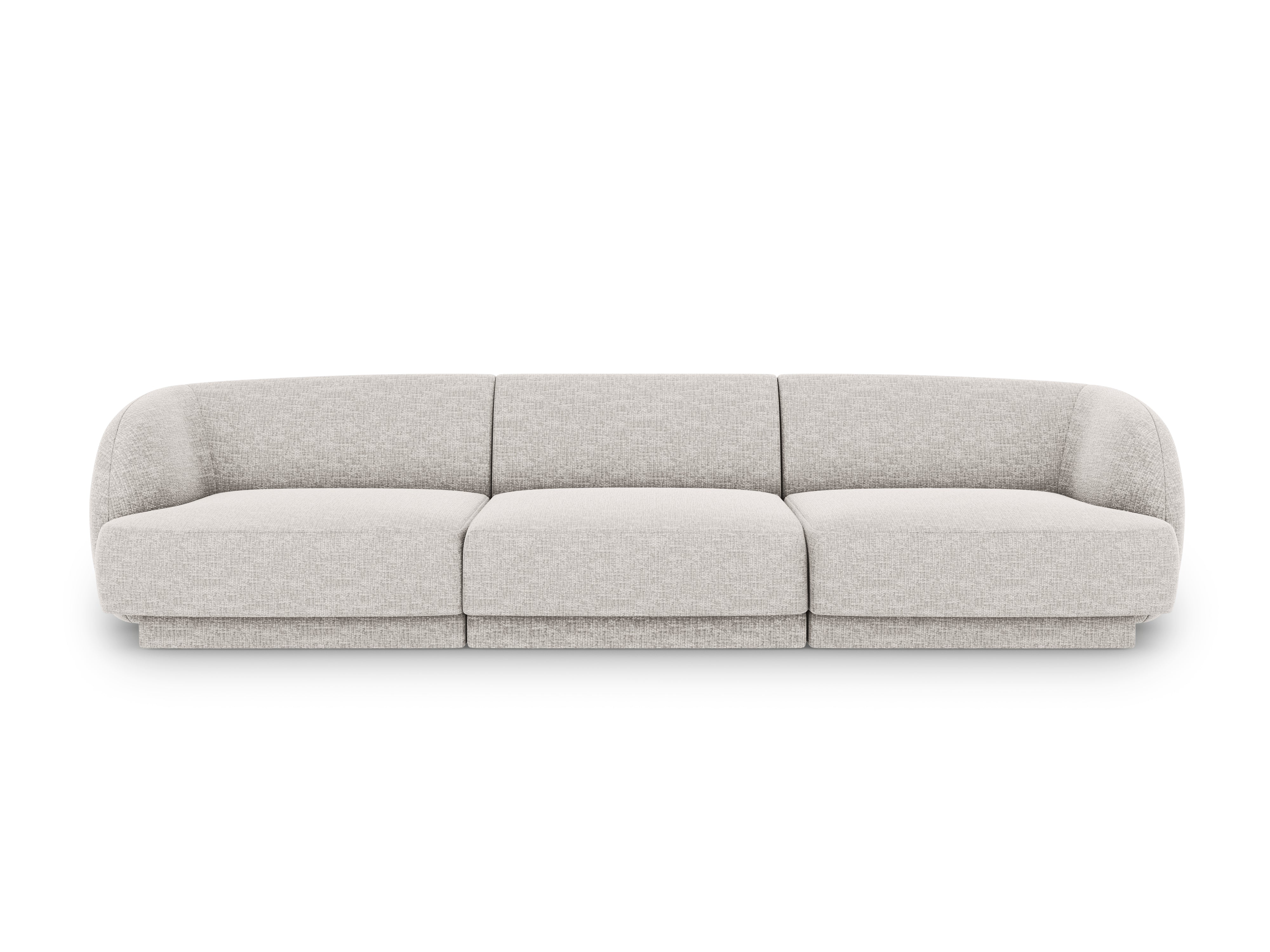 Sofa w tkaninie szenilowej 3-osobowa MILEY jasnoszary Micadoni    Eye on Design