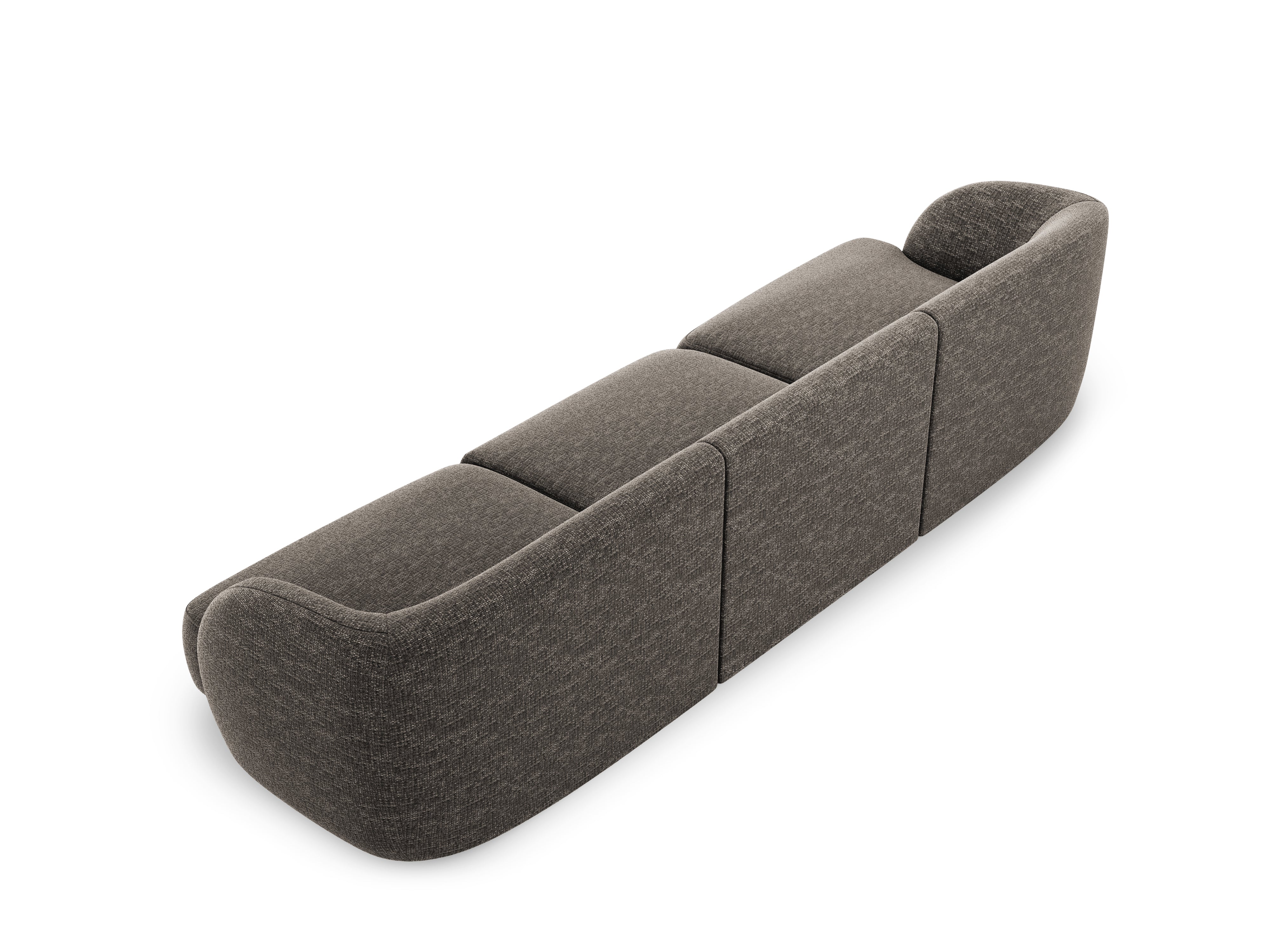 Sofa w tkaninie szenilowej 3-osobowa MILEY szary Micadoni    Eye on Design