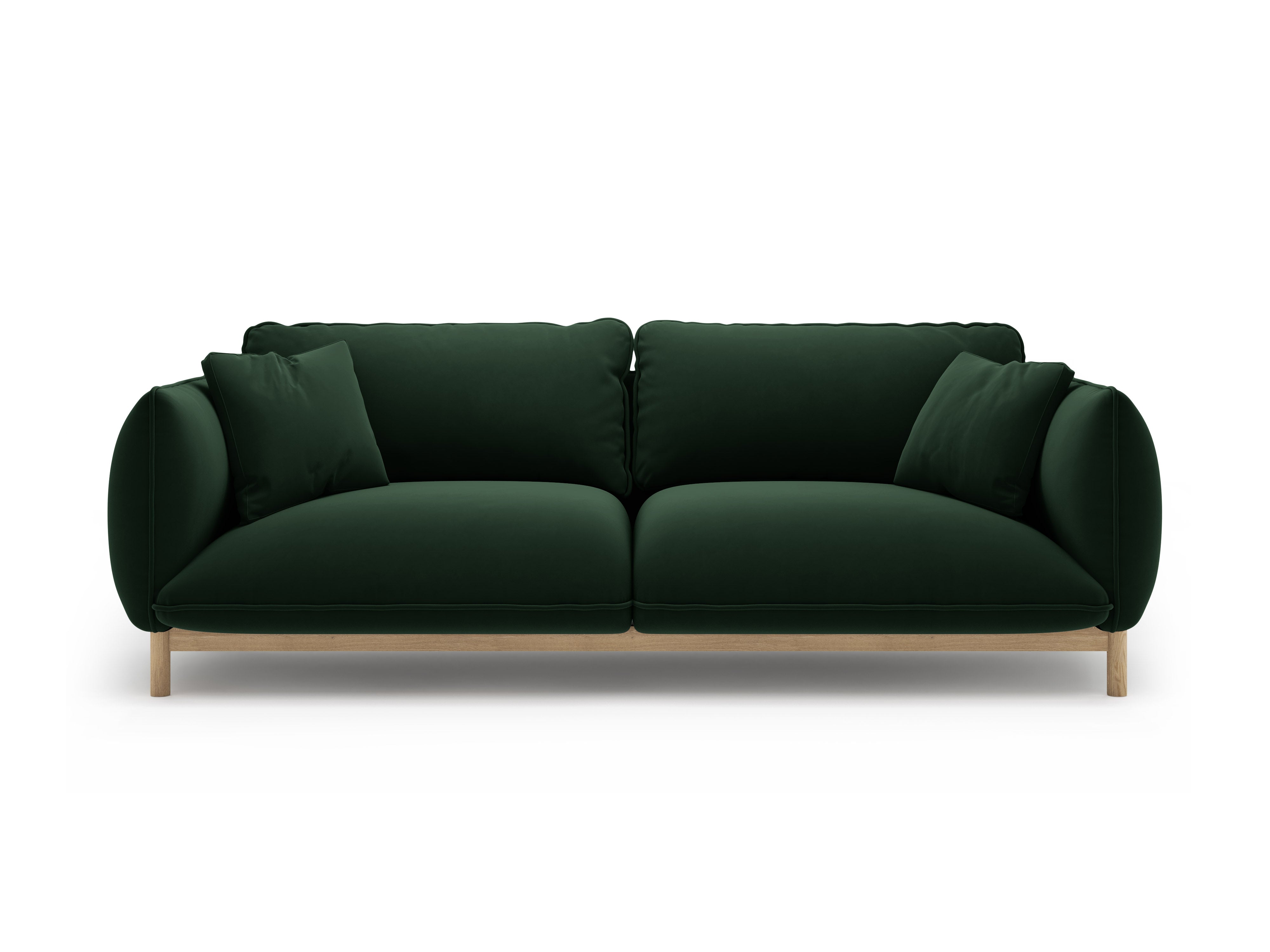 Sofa zamatová 3-miestna ADA fľašková zelená