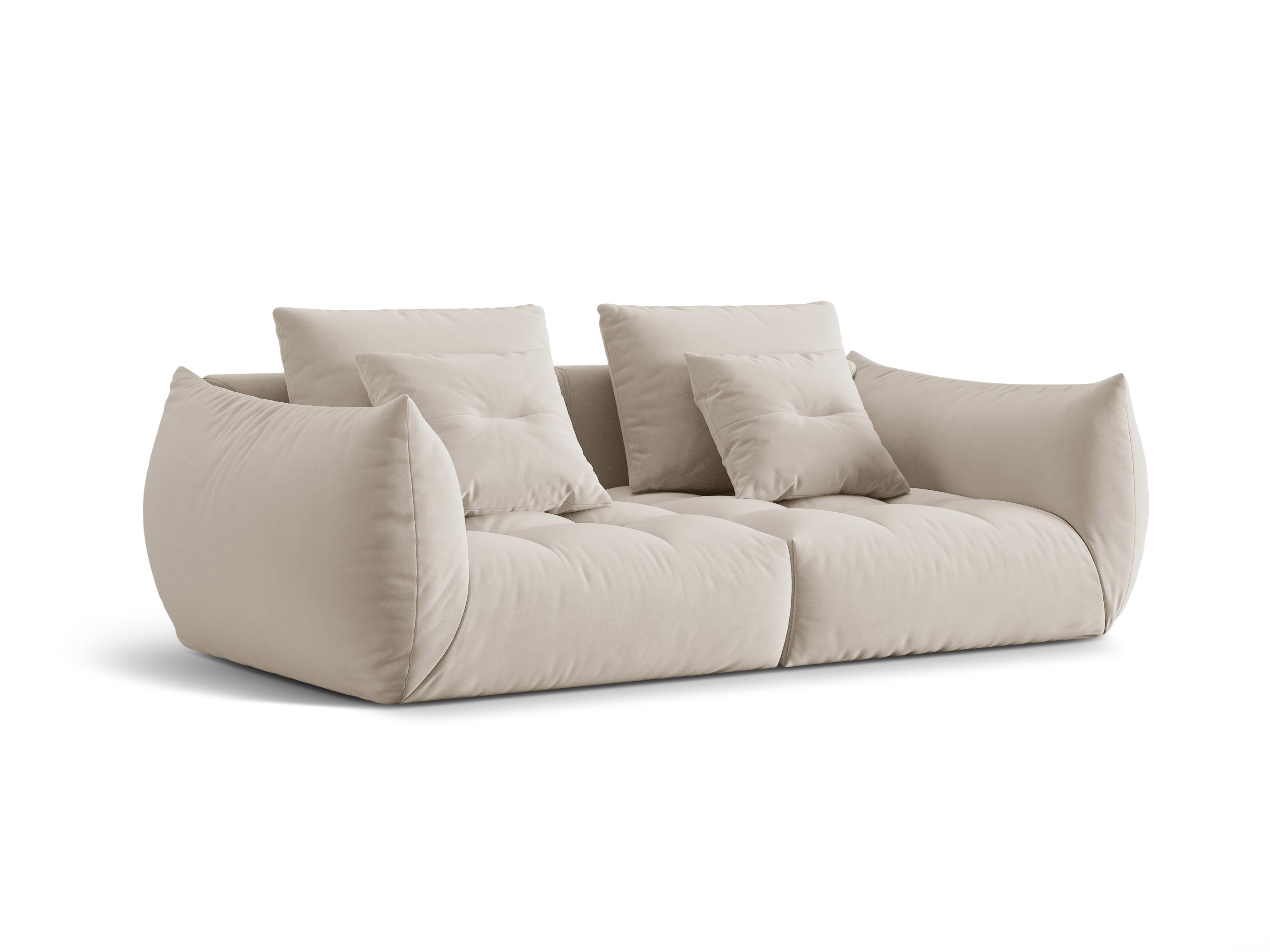 Bloom Ecru velvet sofa