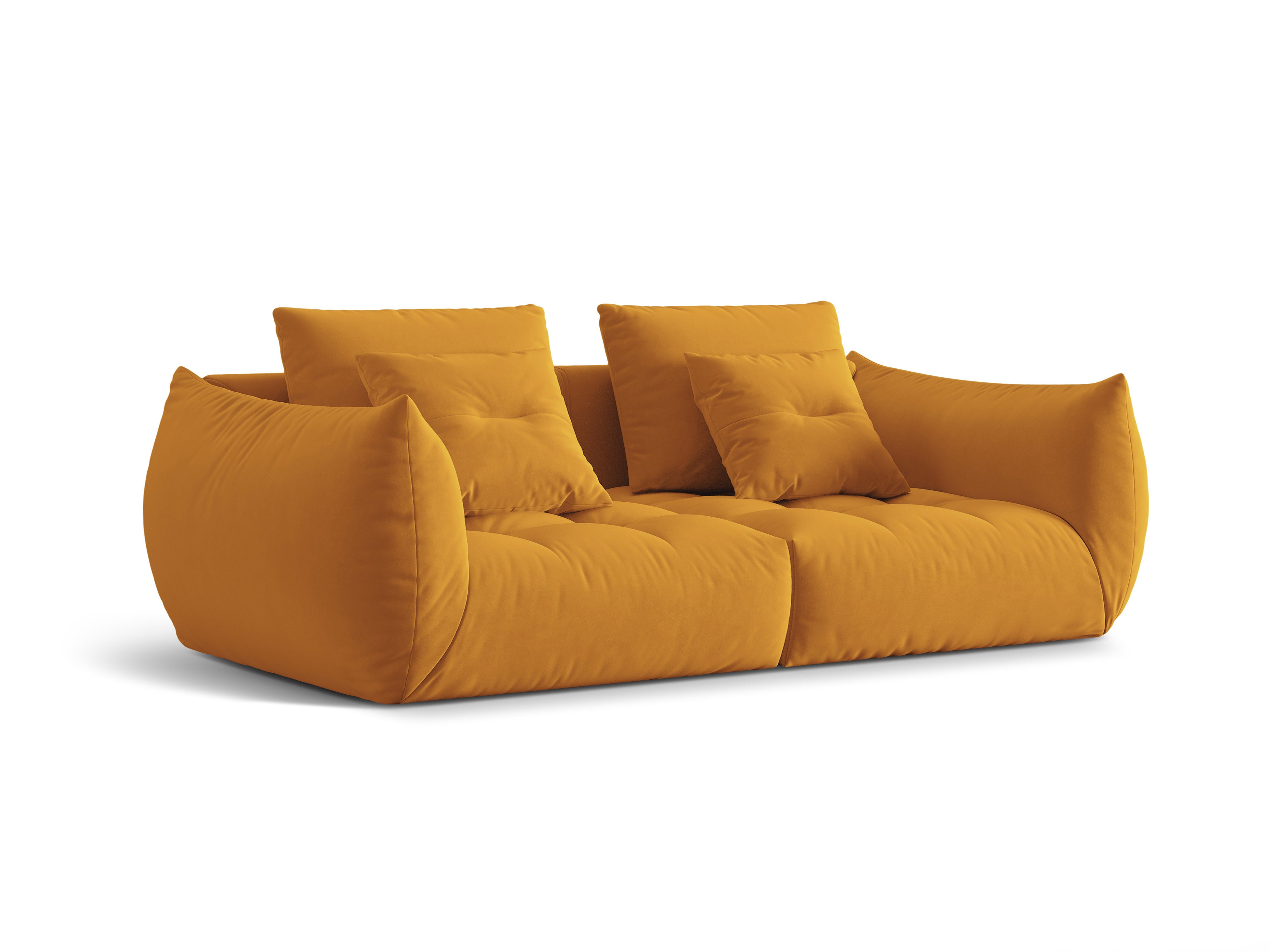 3-seater velvet sofa yellow Bloom