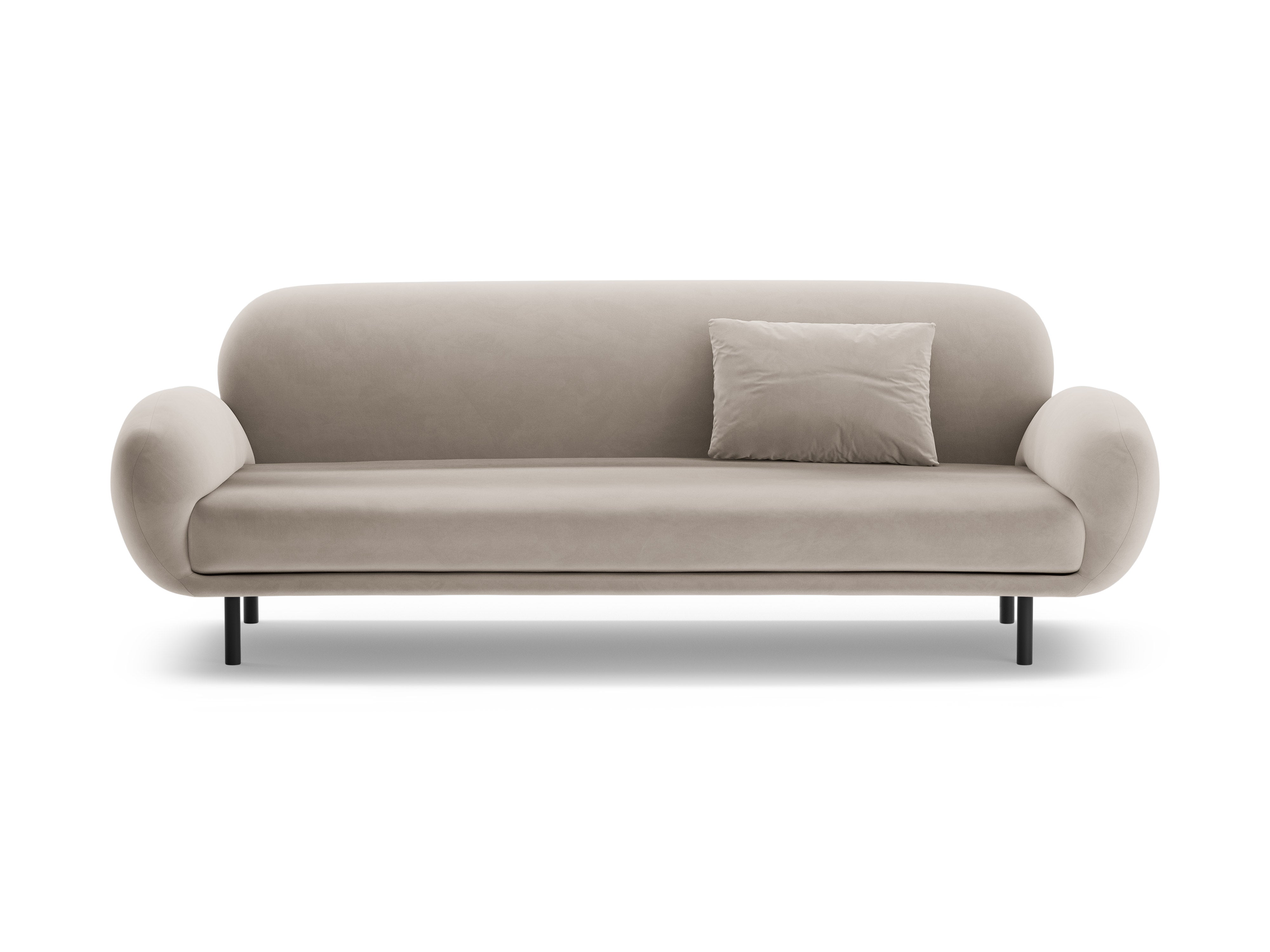 Sofa z jemného velúru 3-miestna POPPY svetlo béžová