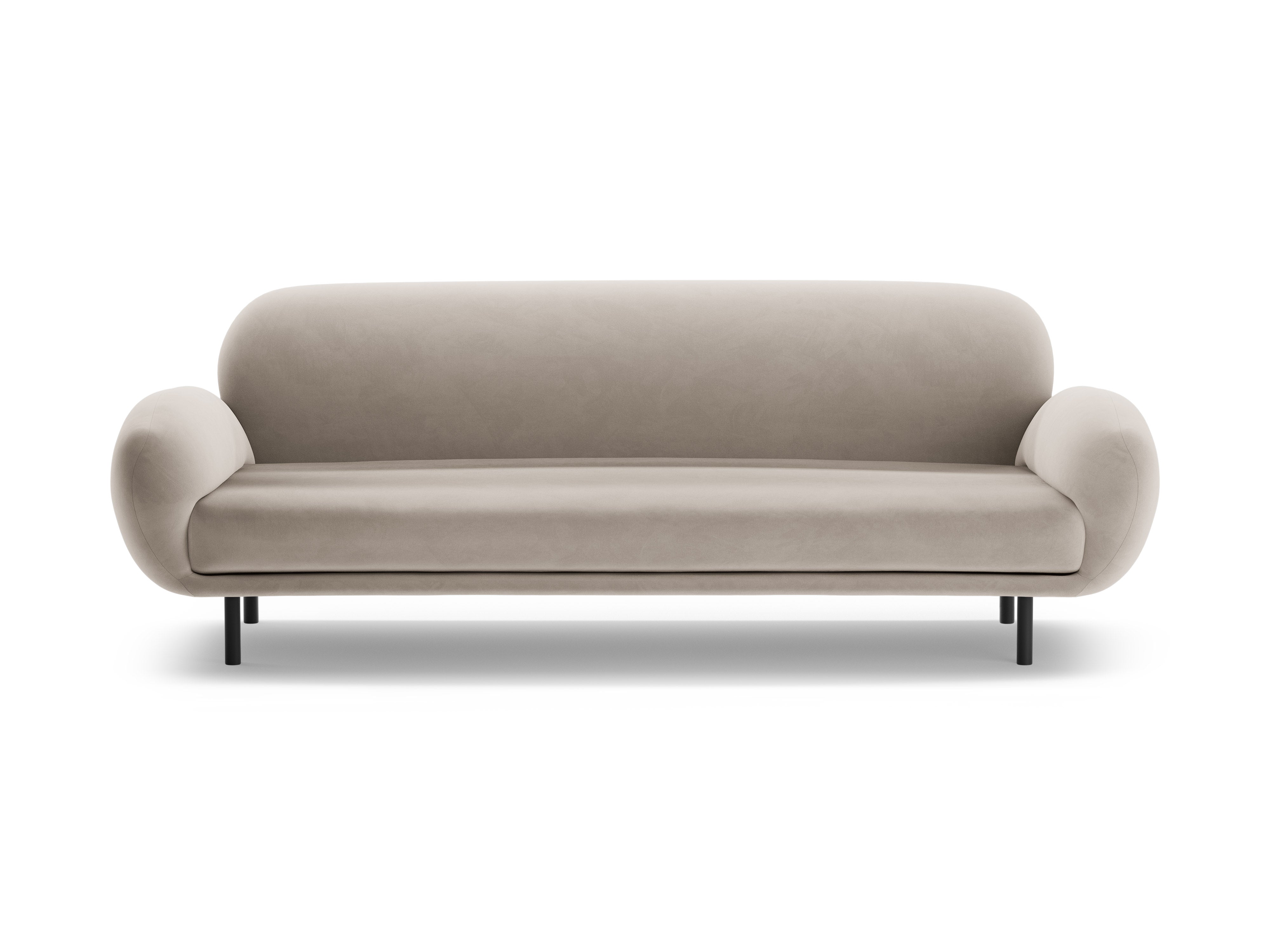 Sofa z jemného velúru 3-miestna POPPY svetlo béžová