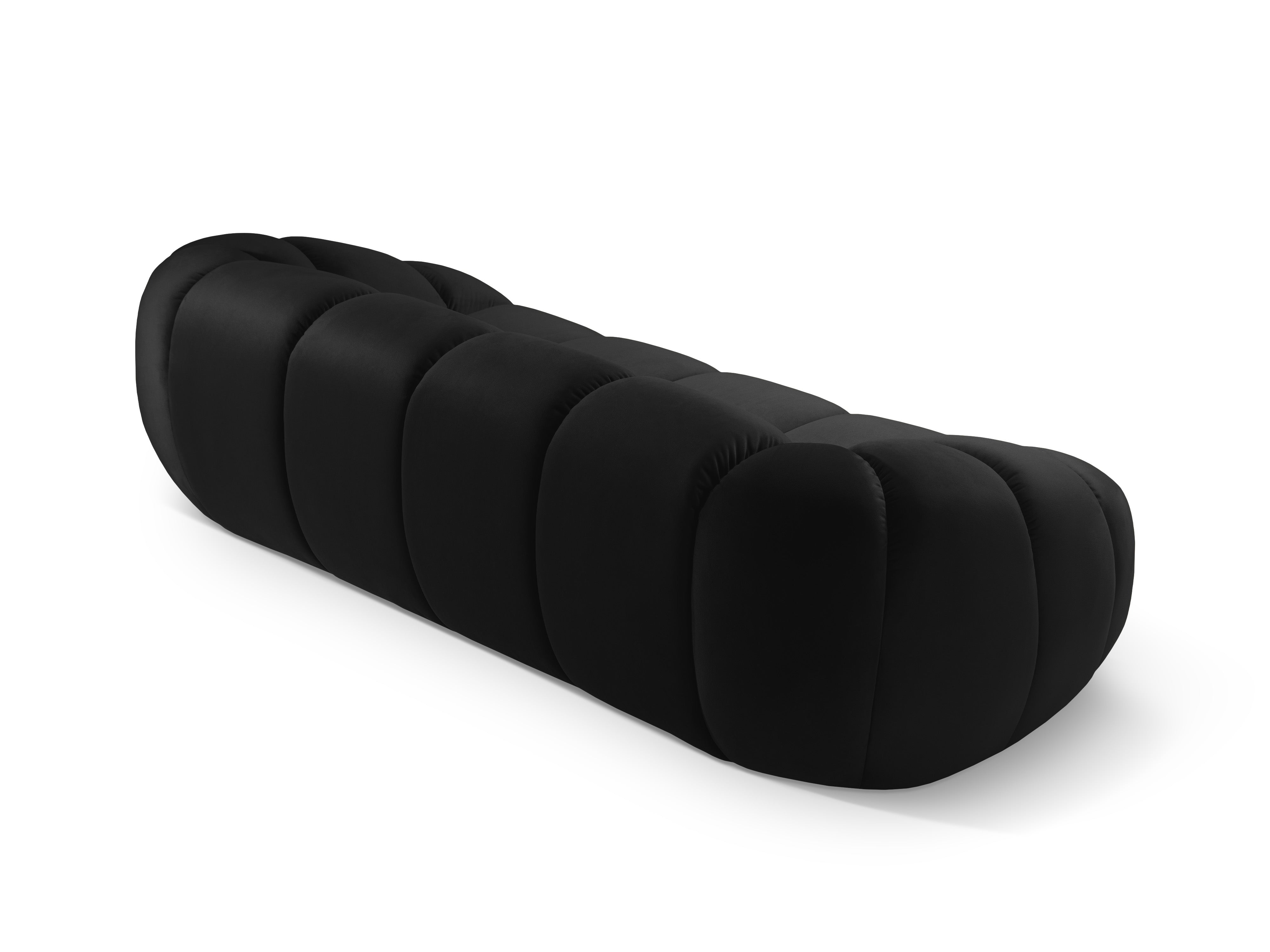 Sofa z jemného velúru 3-miestna DIANA čierna