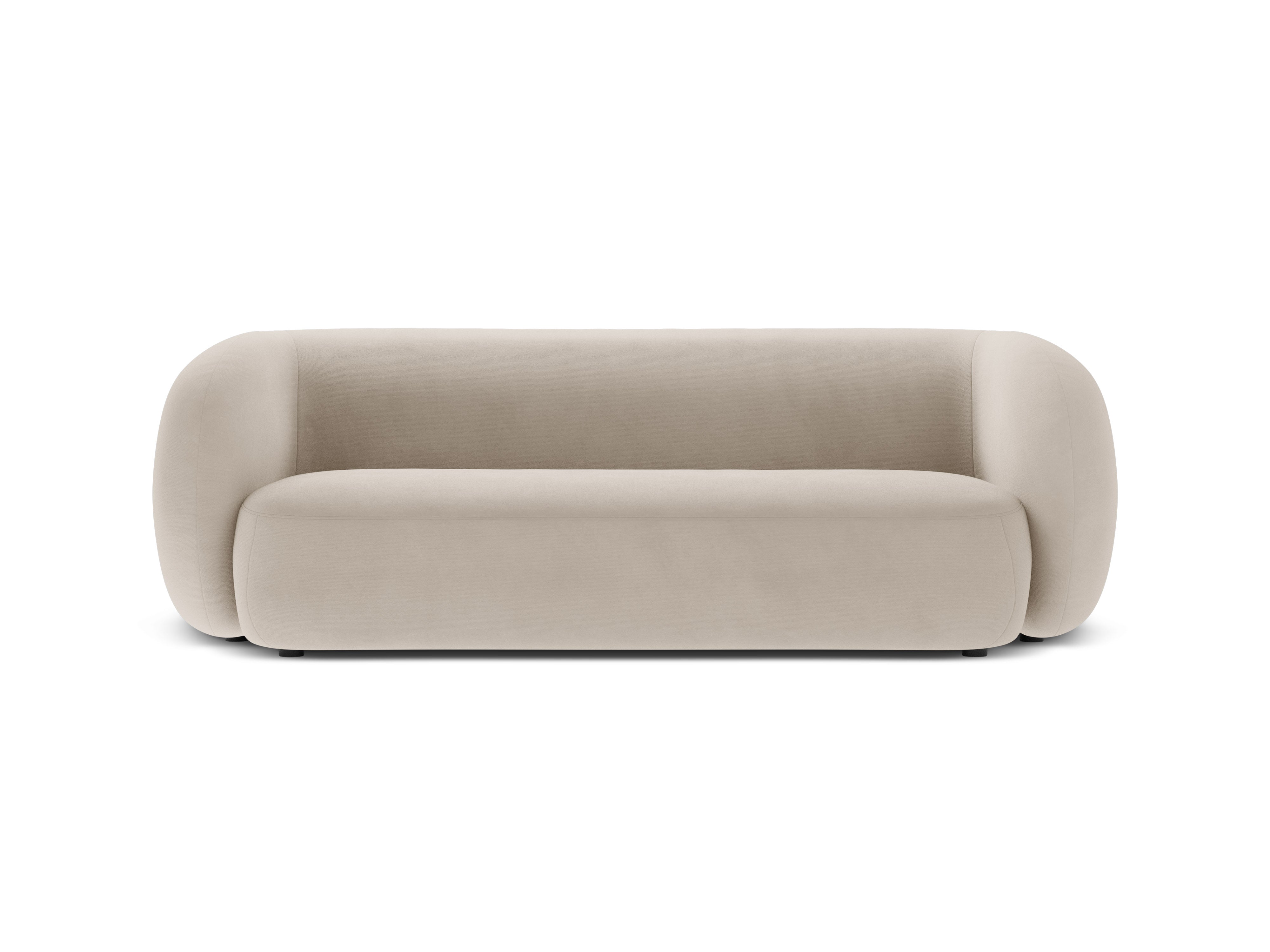 Sofa aksamitna 3-osobowa KATE beżowy – Micadoni