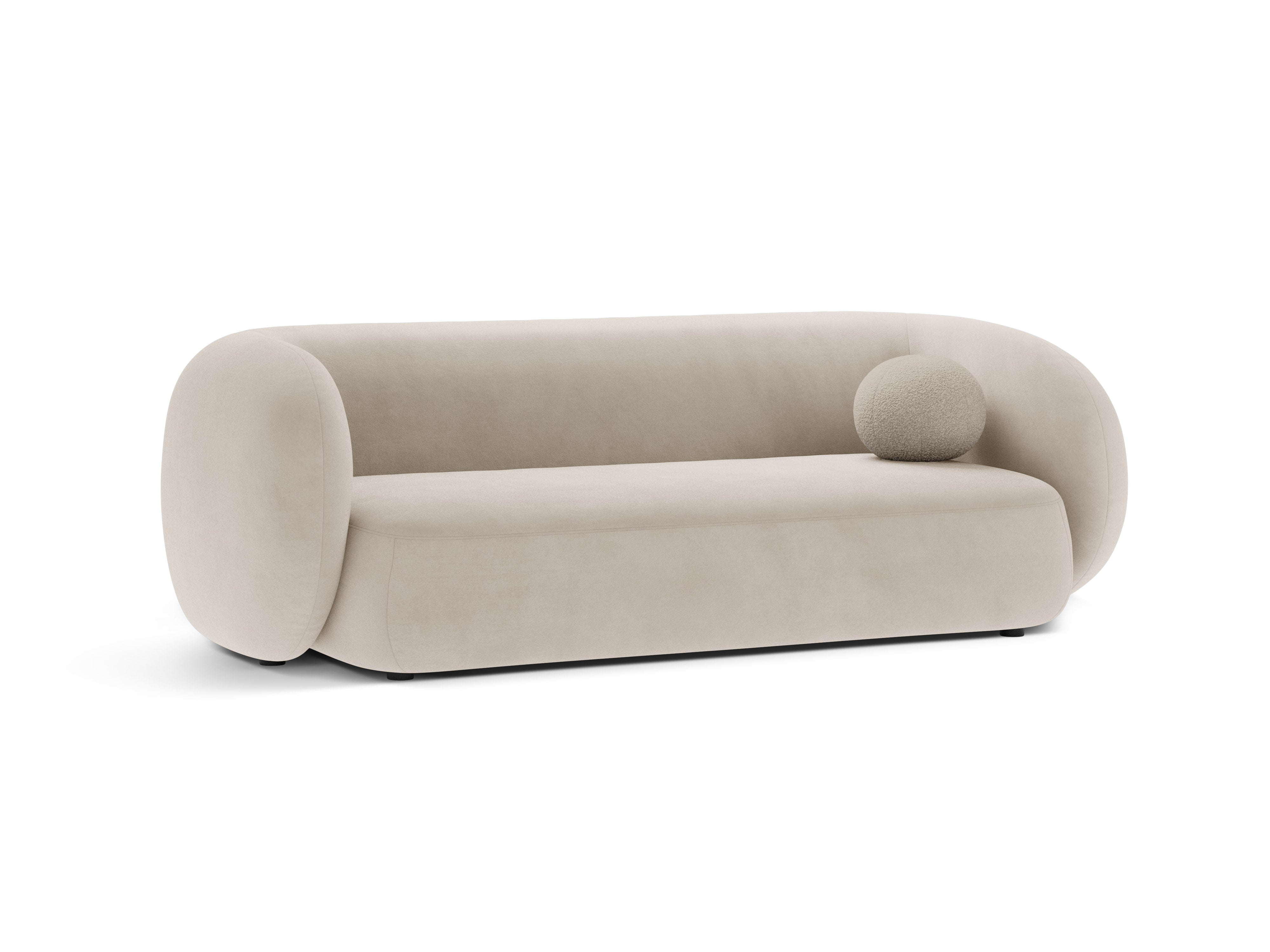 Sofa aksamitna 3-osobowa KATE beżowy – Micadoni
