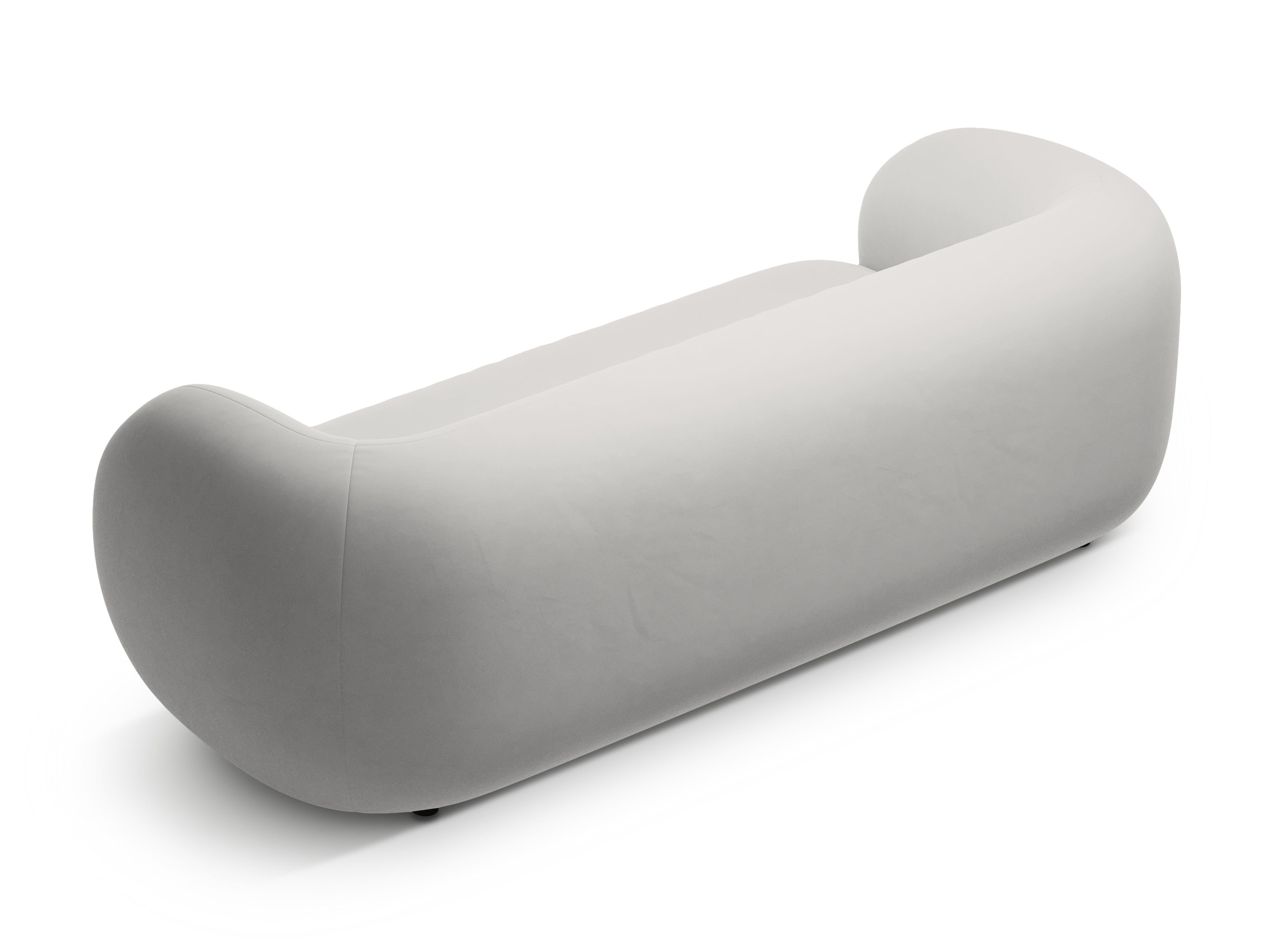 Sofa z jemného velúru 3-miestna KATE svetlosivá