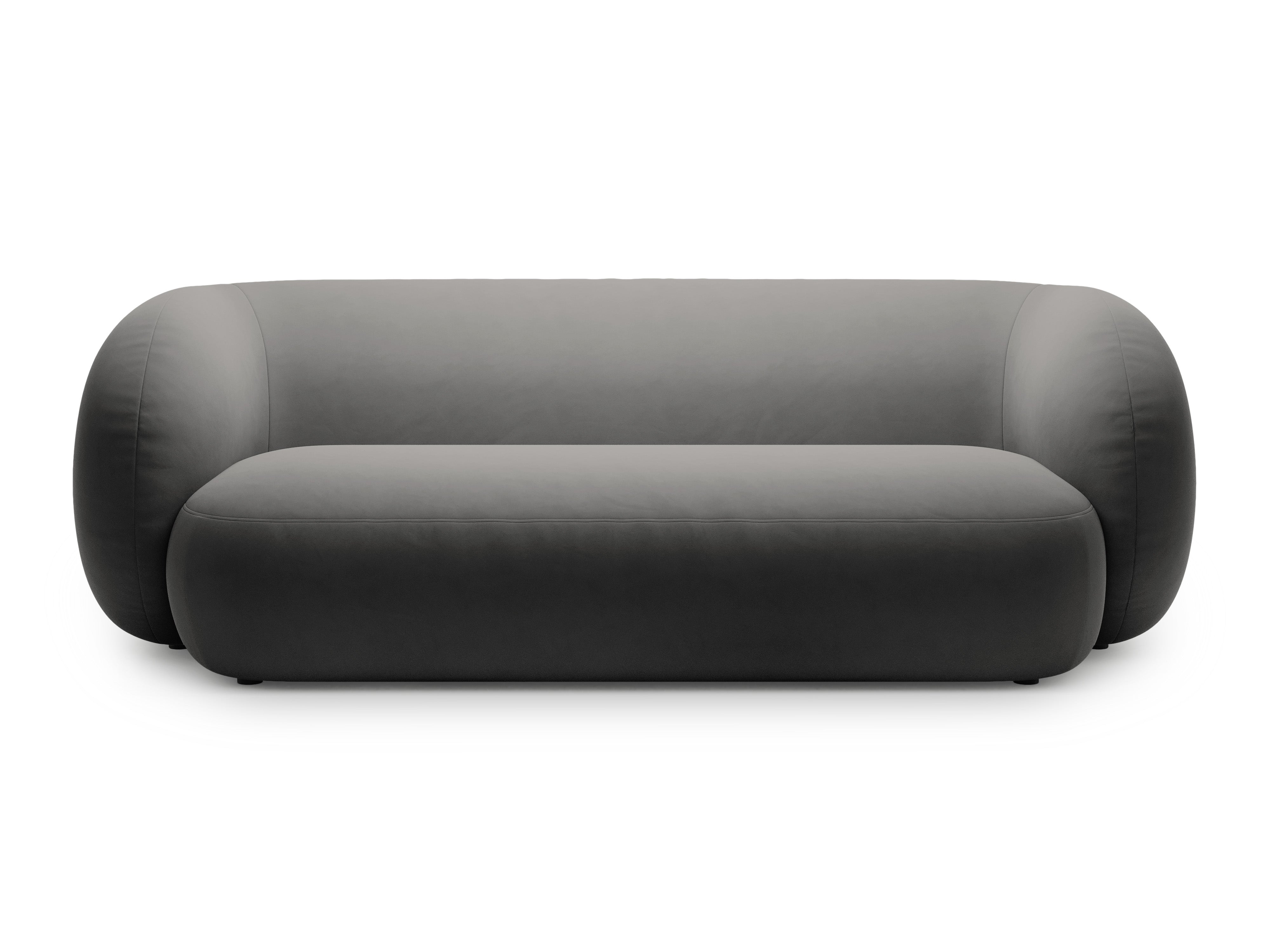 Velvet 3-Seater Sofa KATE Dark Gray