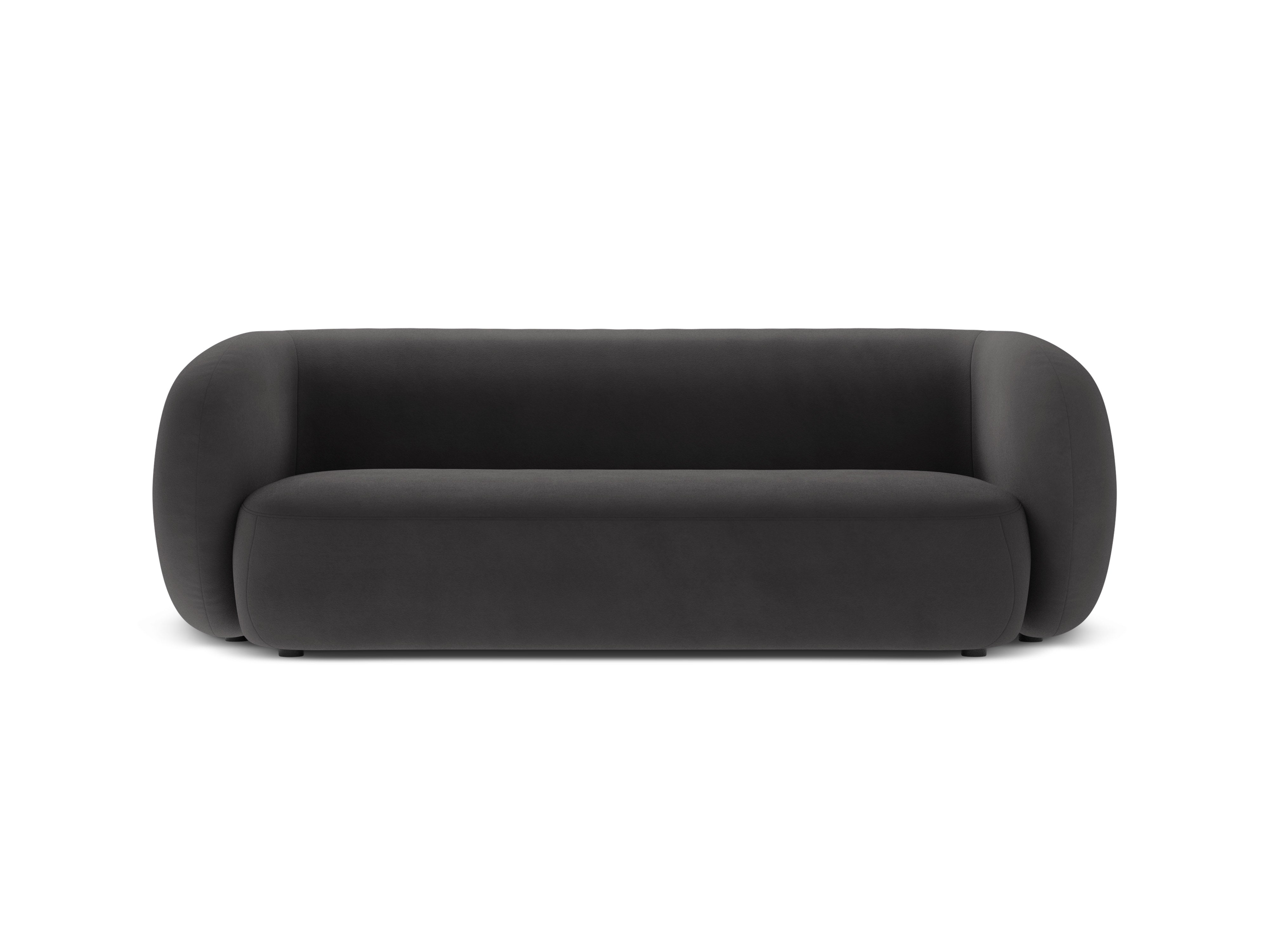 Sofa aksamitna 3-osobowa KATE ciemnoszary – Micadoni