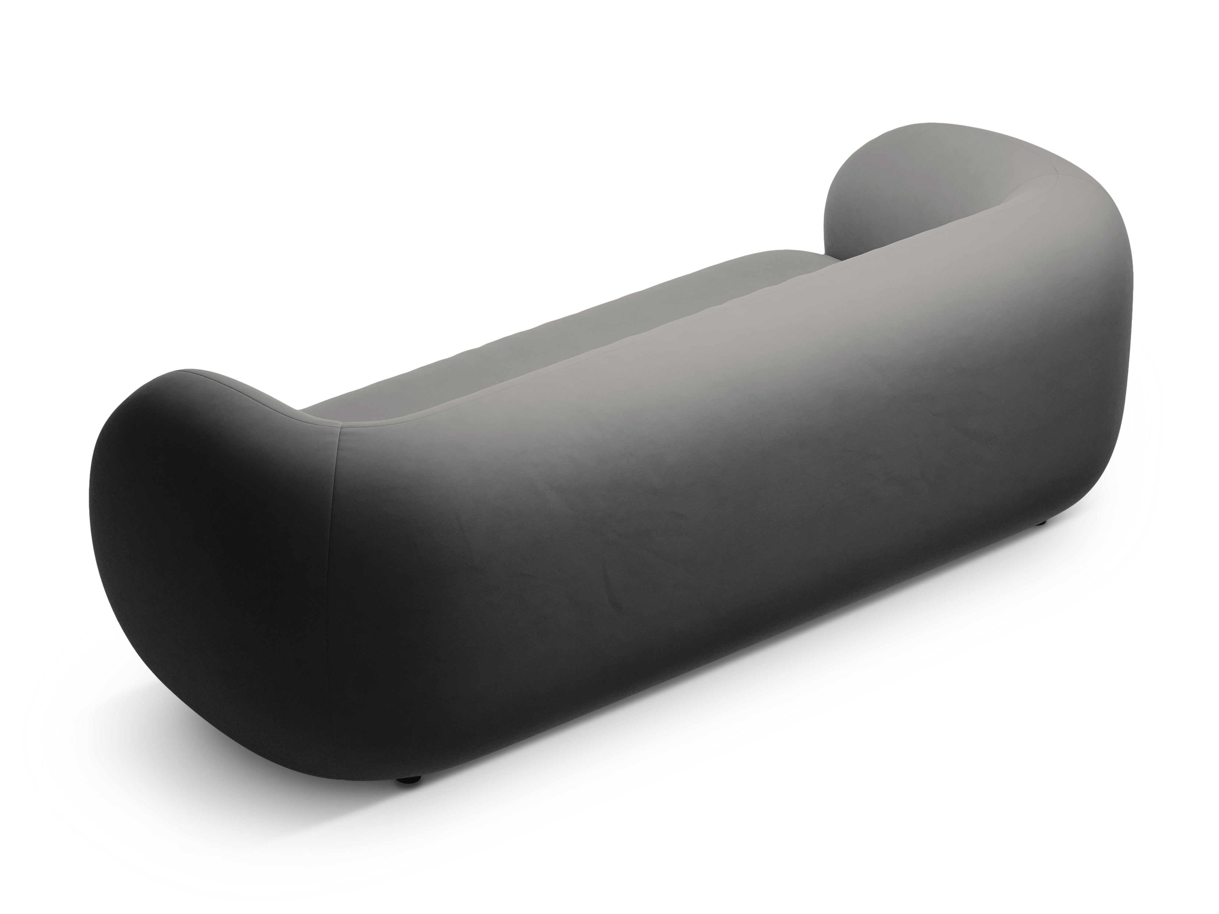 Velvet 3-Seater Sofa KATE Dark Gray