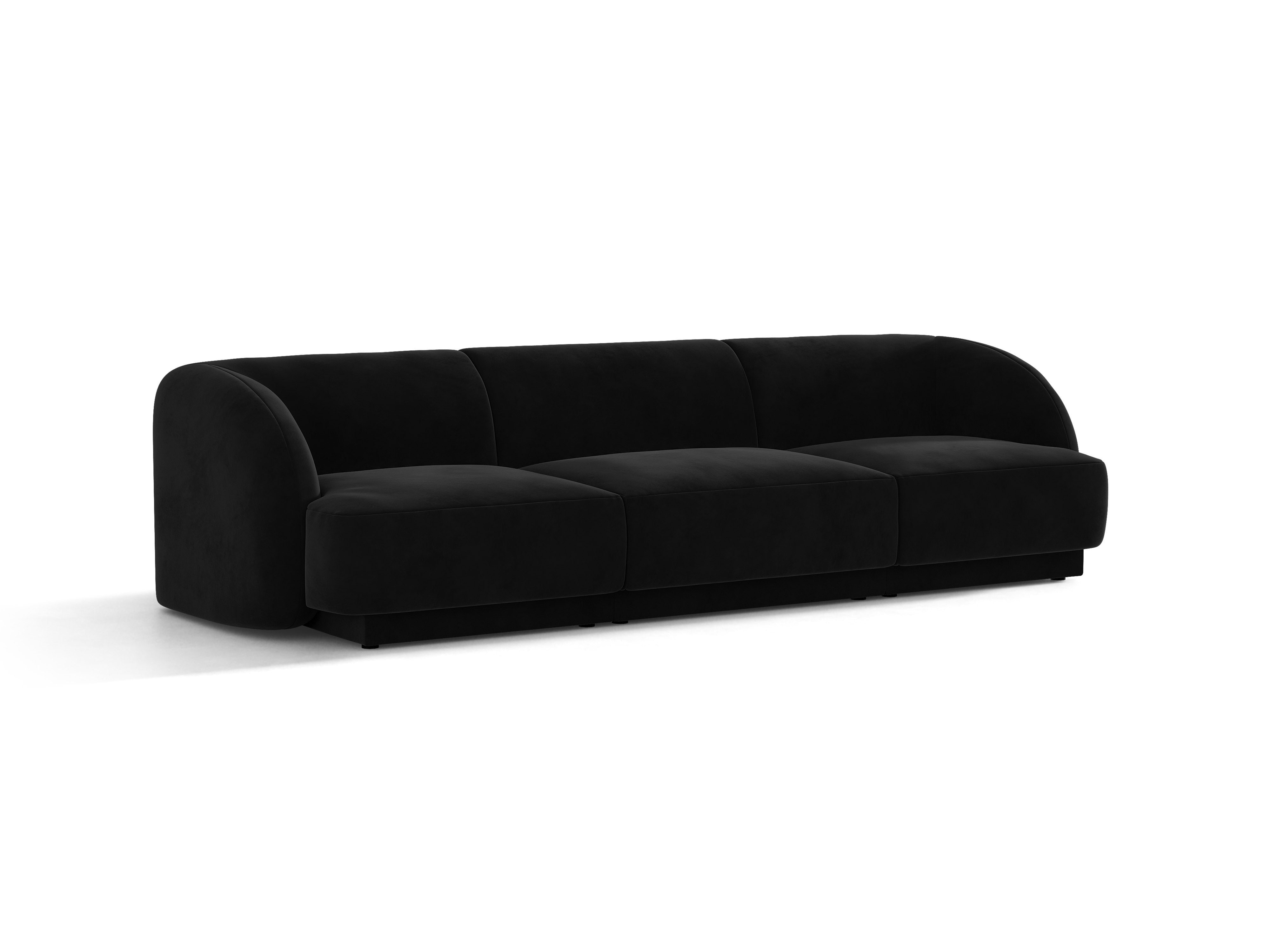 Sofa z jemného velúru 3-miestna MILEY čierna