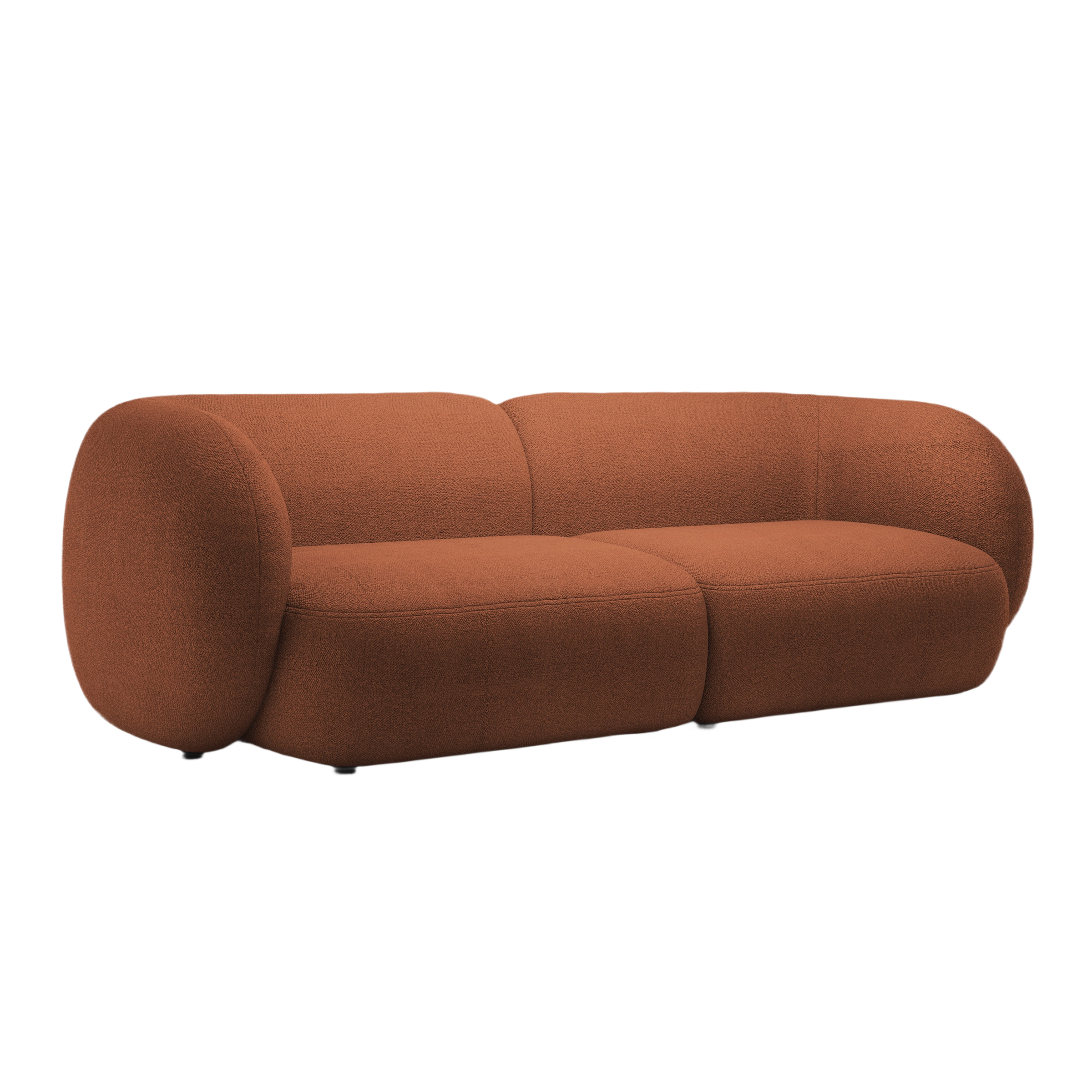 KATE terracotta boucle 4-seater sofa