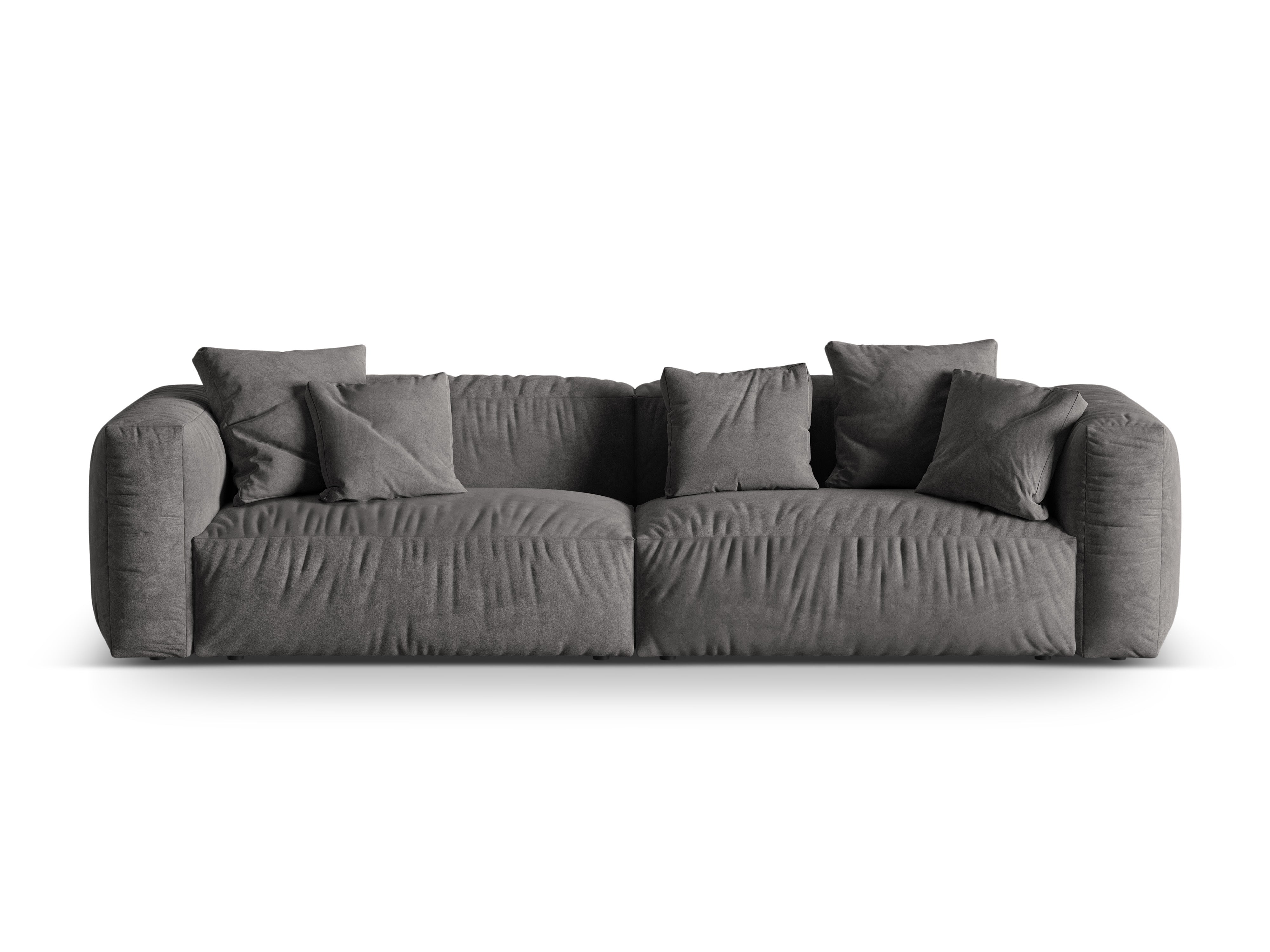 Martina gray velvet sofa 4-person