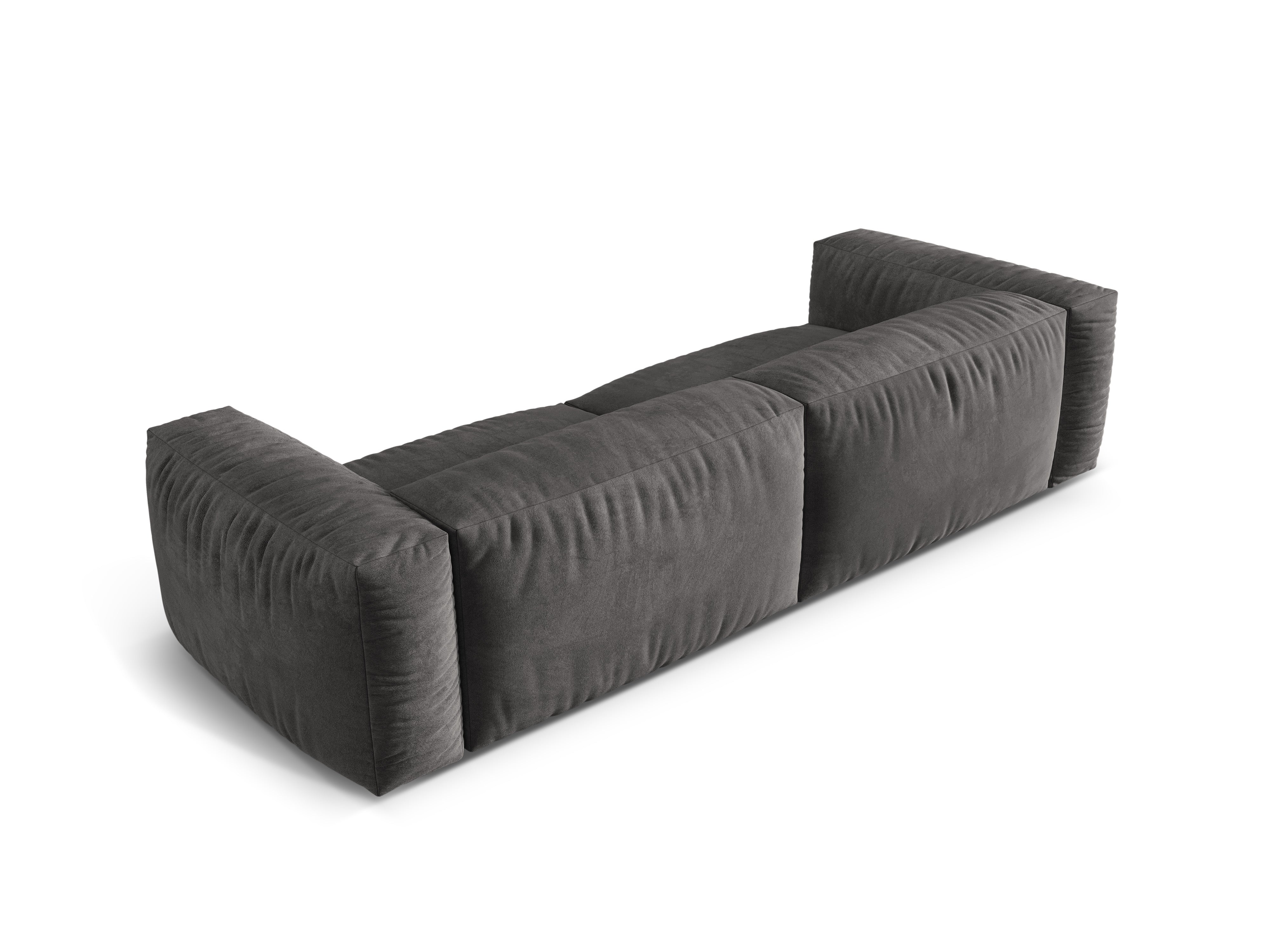 Martina gray velvet sofa 4-person
