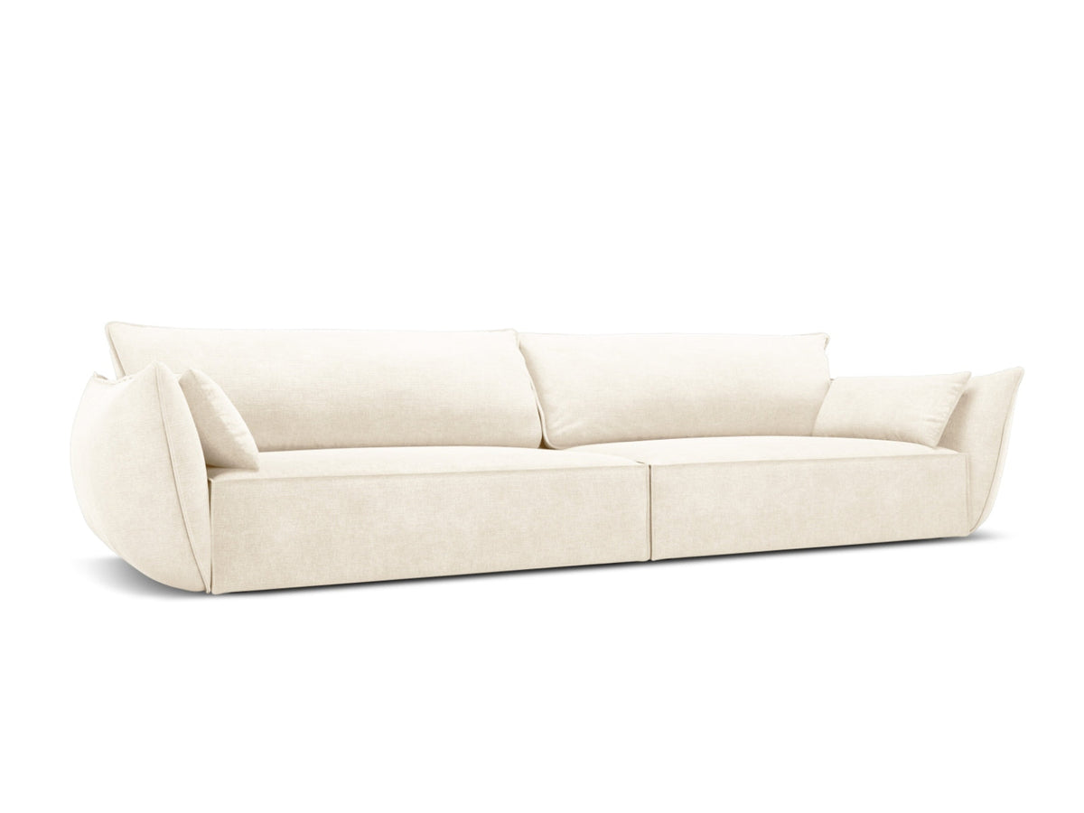 Sofa 4-osobowa KAELLE jasnobeżowy szenil Over The Horizon – ujęcie boczne