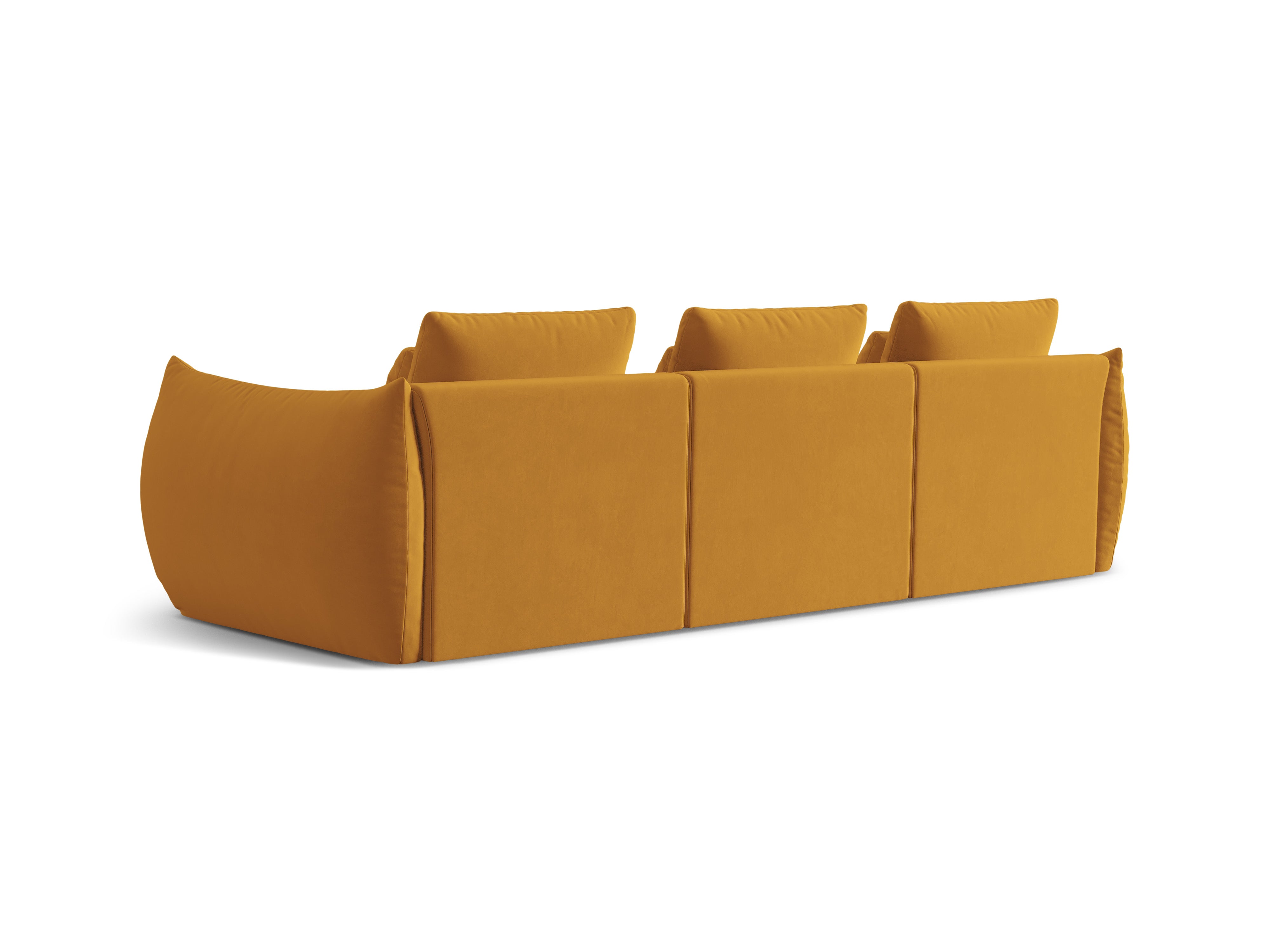 Velvet sofa 4-seater Bloom yellow