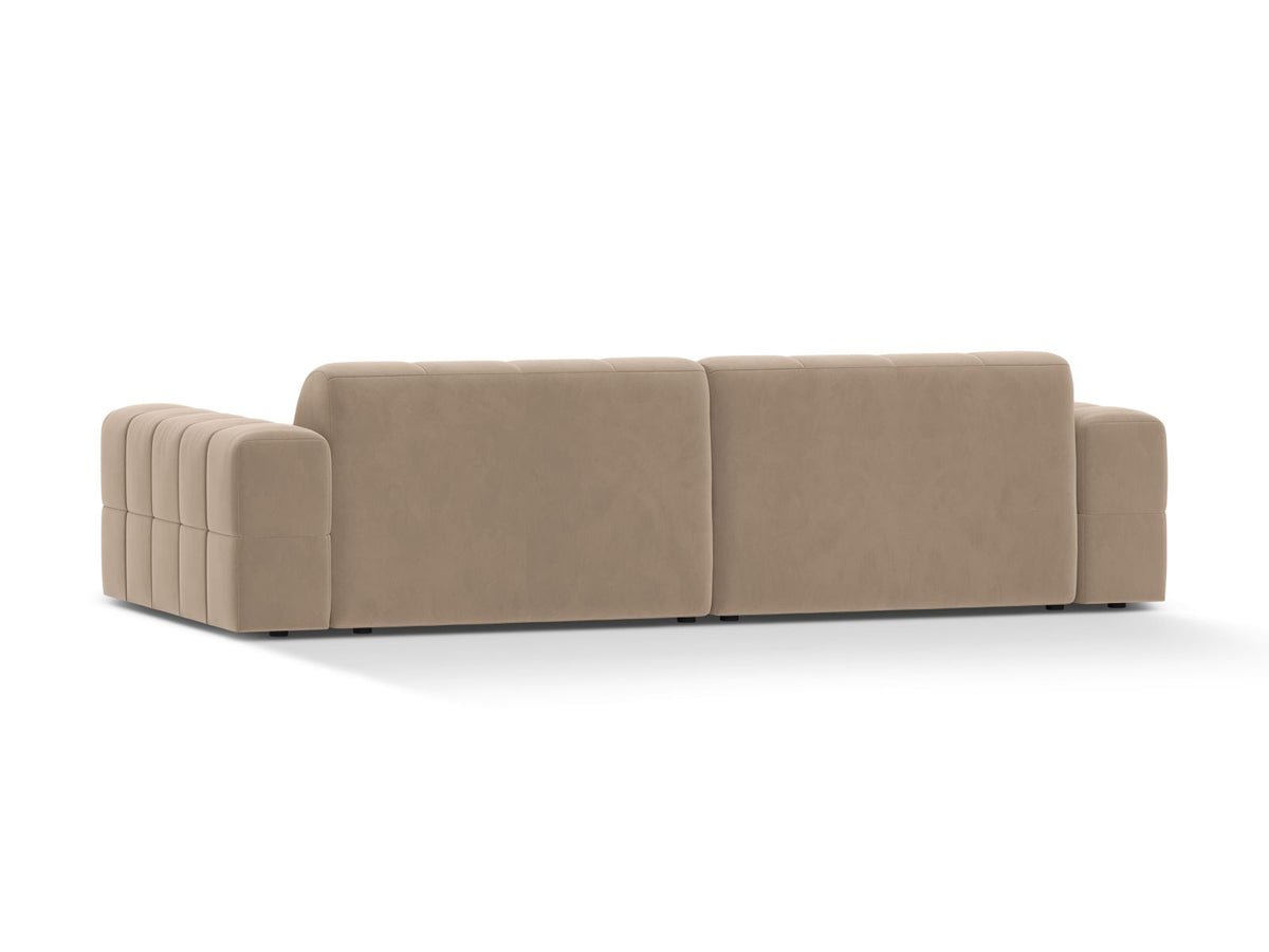 Sofa aksamitna 4-osobowa JENNIFER beżowy Venus – ujęcie tylne