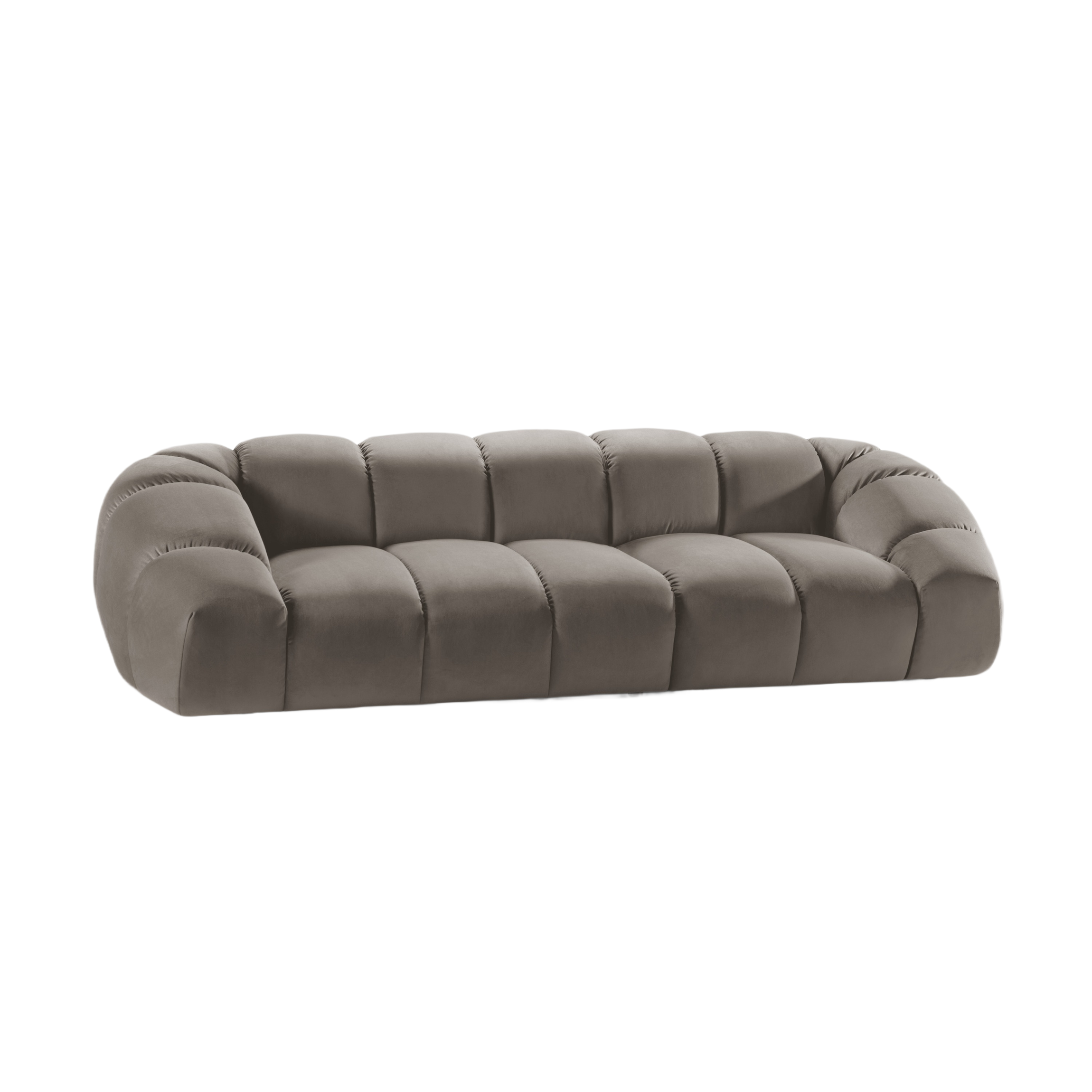 Velvet sofa for 4 people DIANA gray-brown