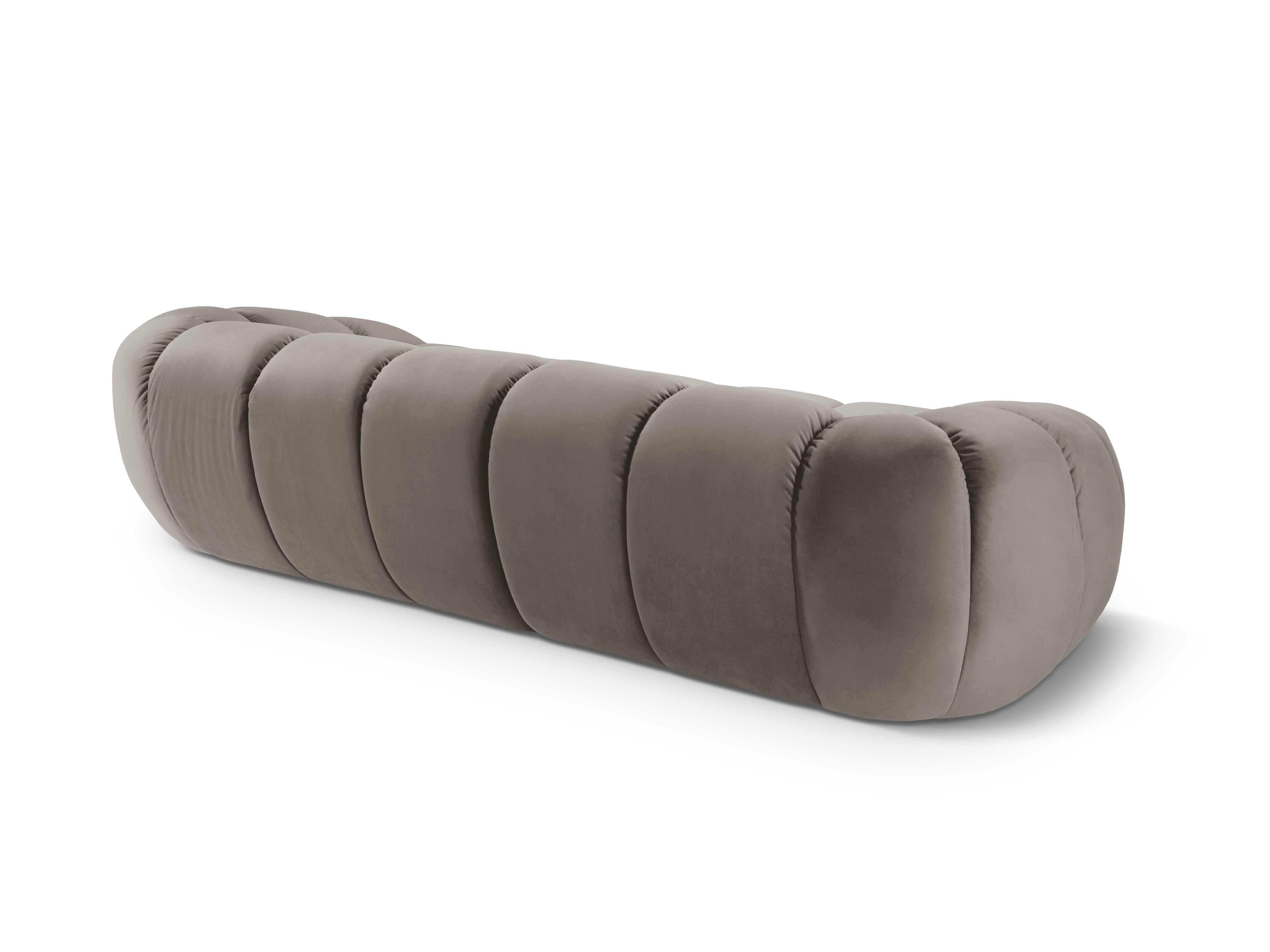 Velvet sofa for 4 people DIANA gray-brown