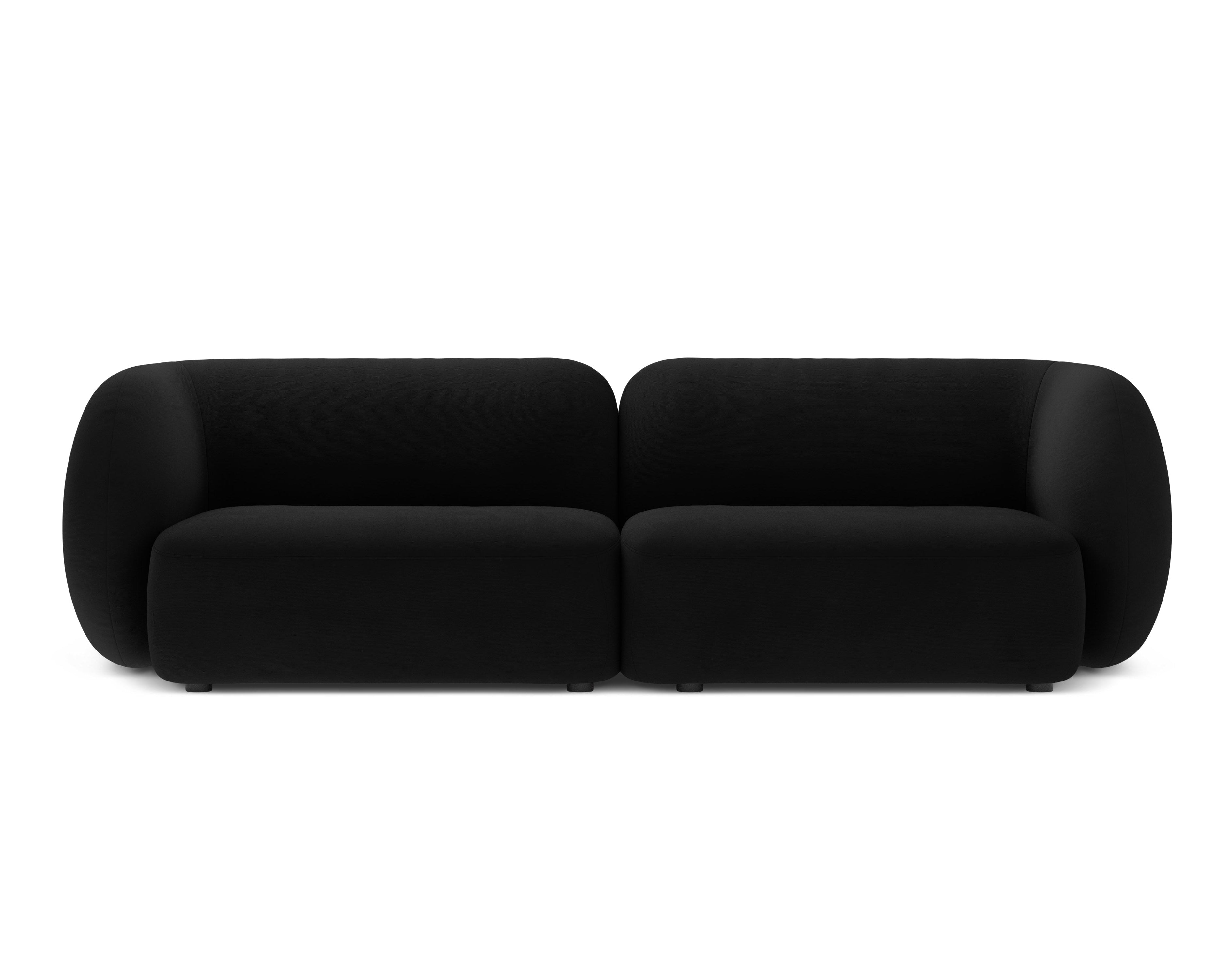 Sofa pre 4 osoby z čierneho sametu KATE