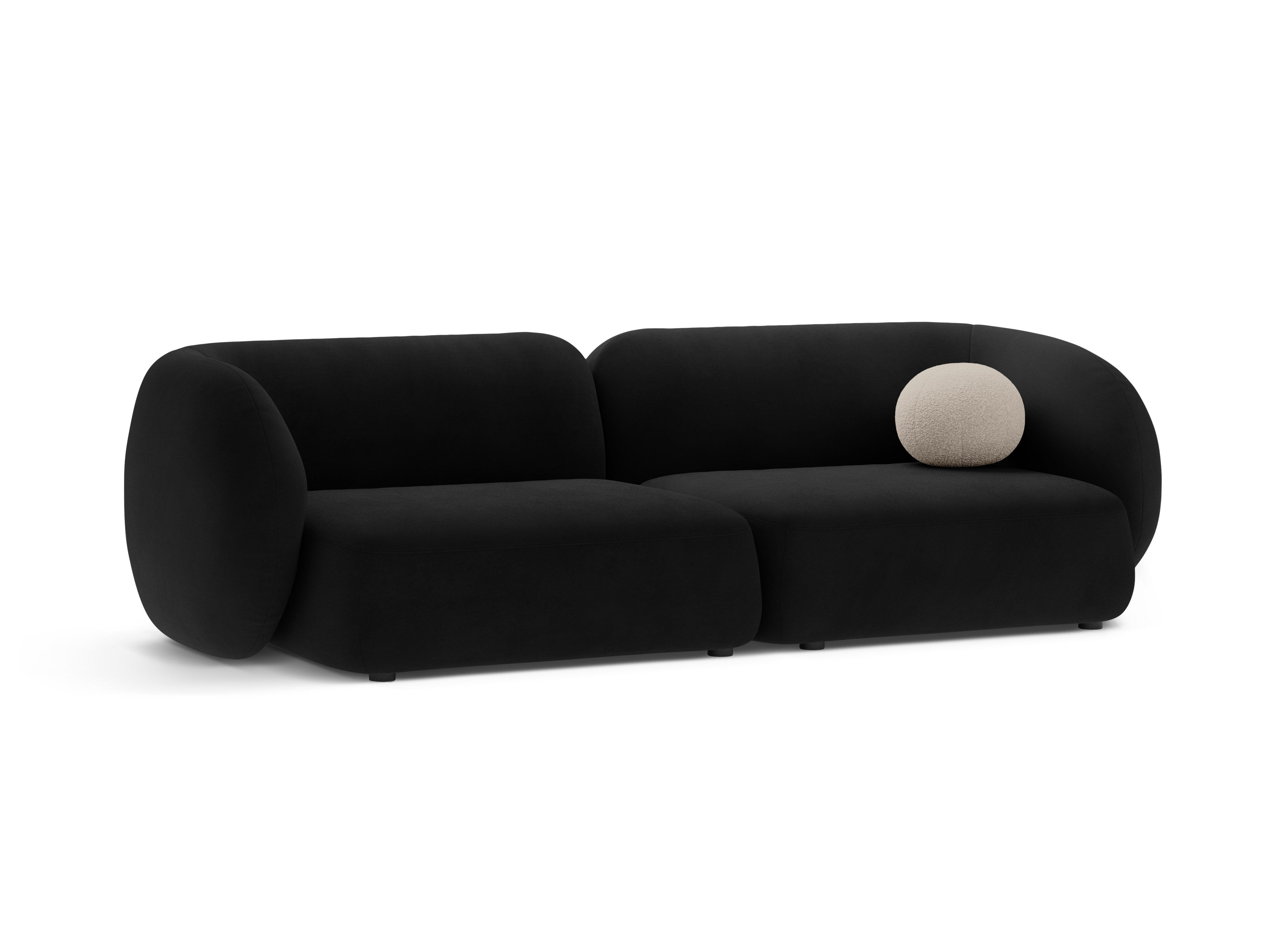 Sofa pre 4 osoby z čierneho sametu KATE