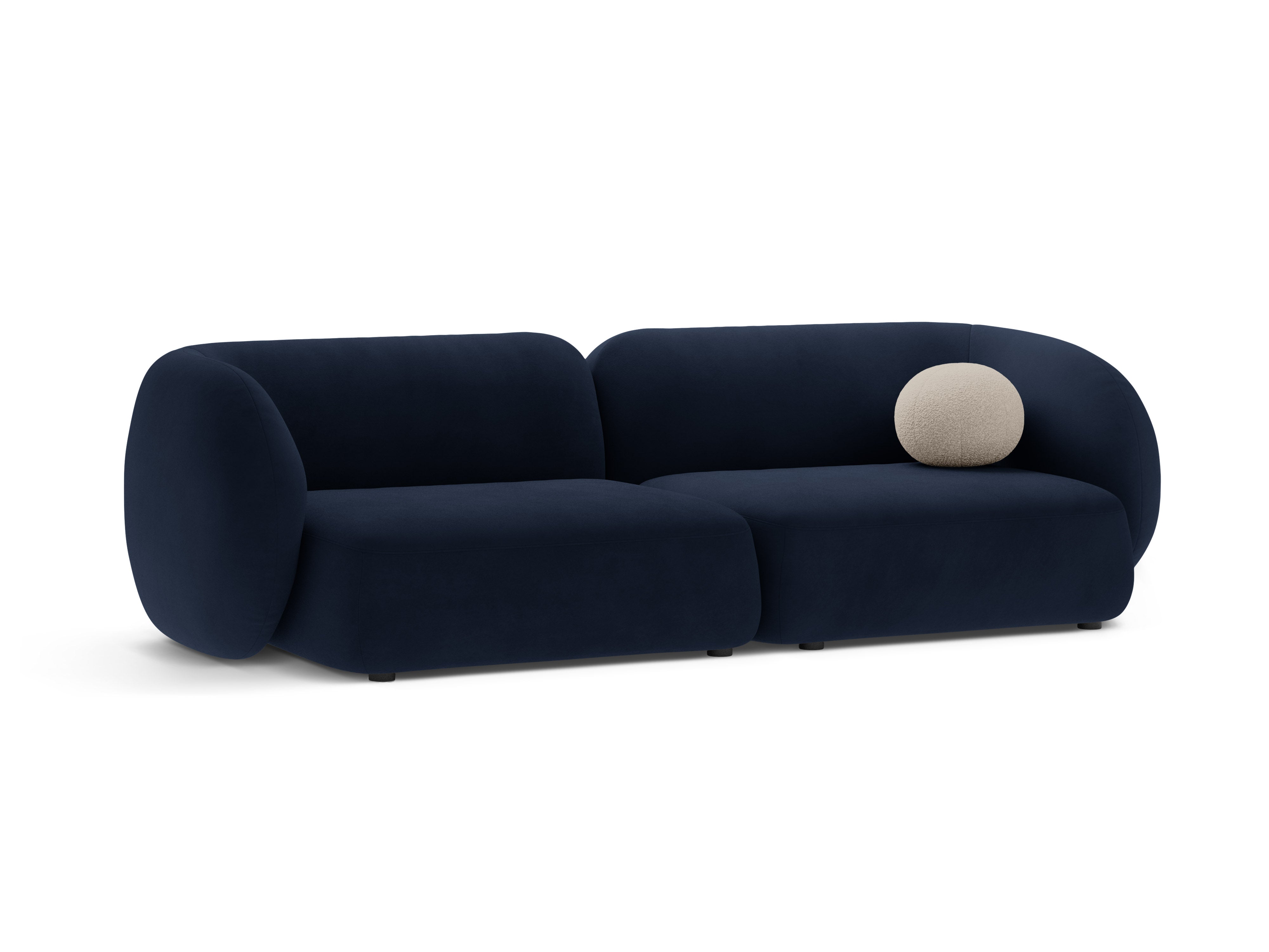 Sofa 4-osobowa aksamitna KATE granat królewski – Micadoni