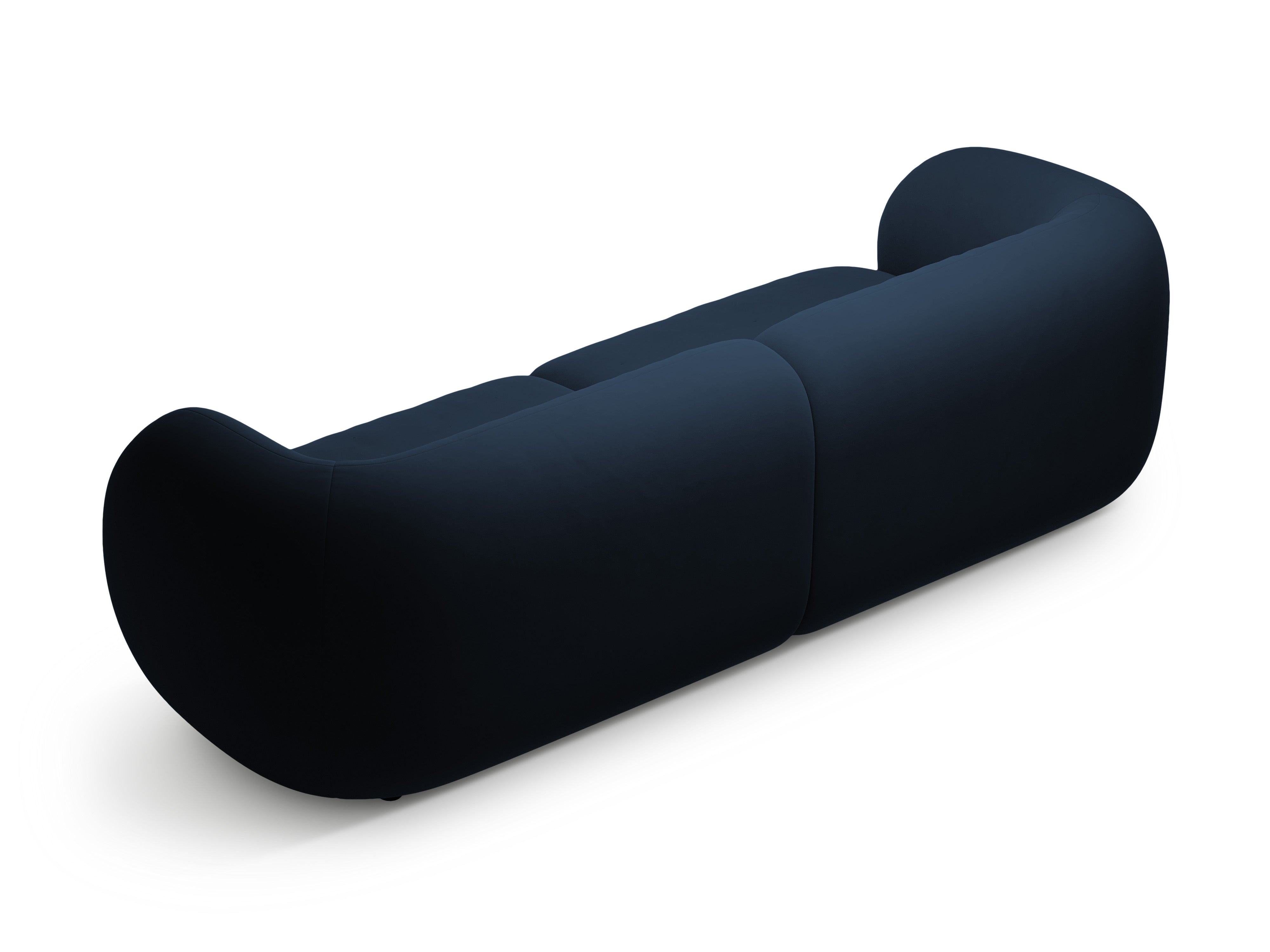 Sofa pre 4 osoby z aksamitného materiálu KATE v kráľovskej modrej