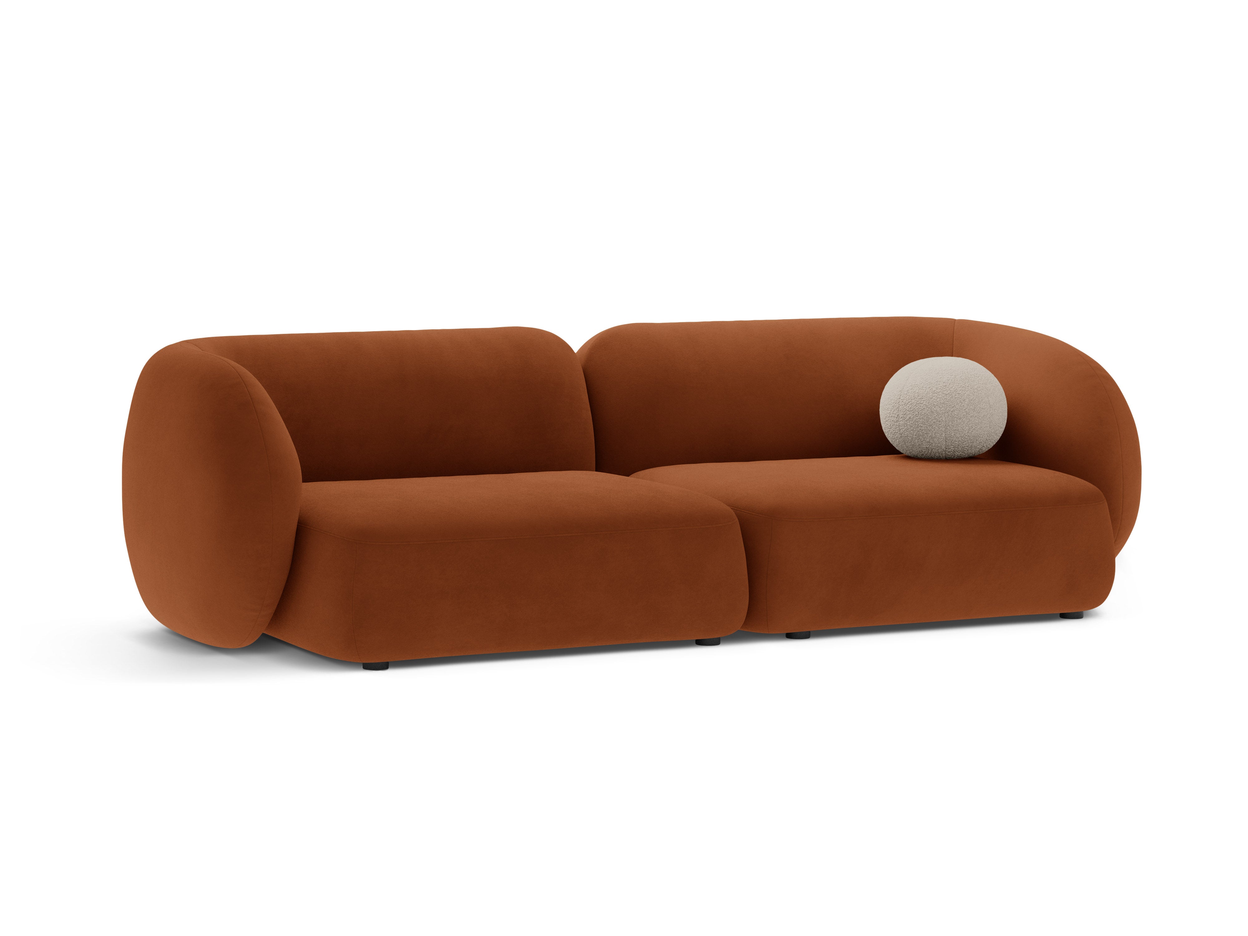 4-seater velvet sofa KATE terracotta
