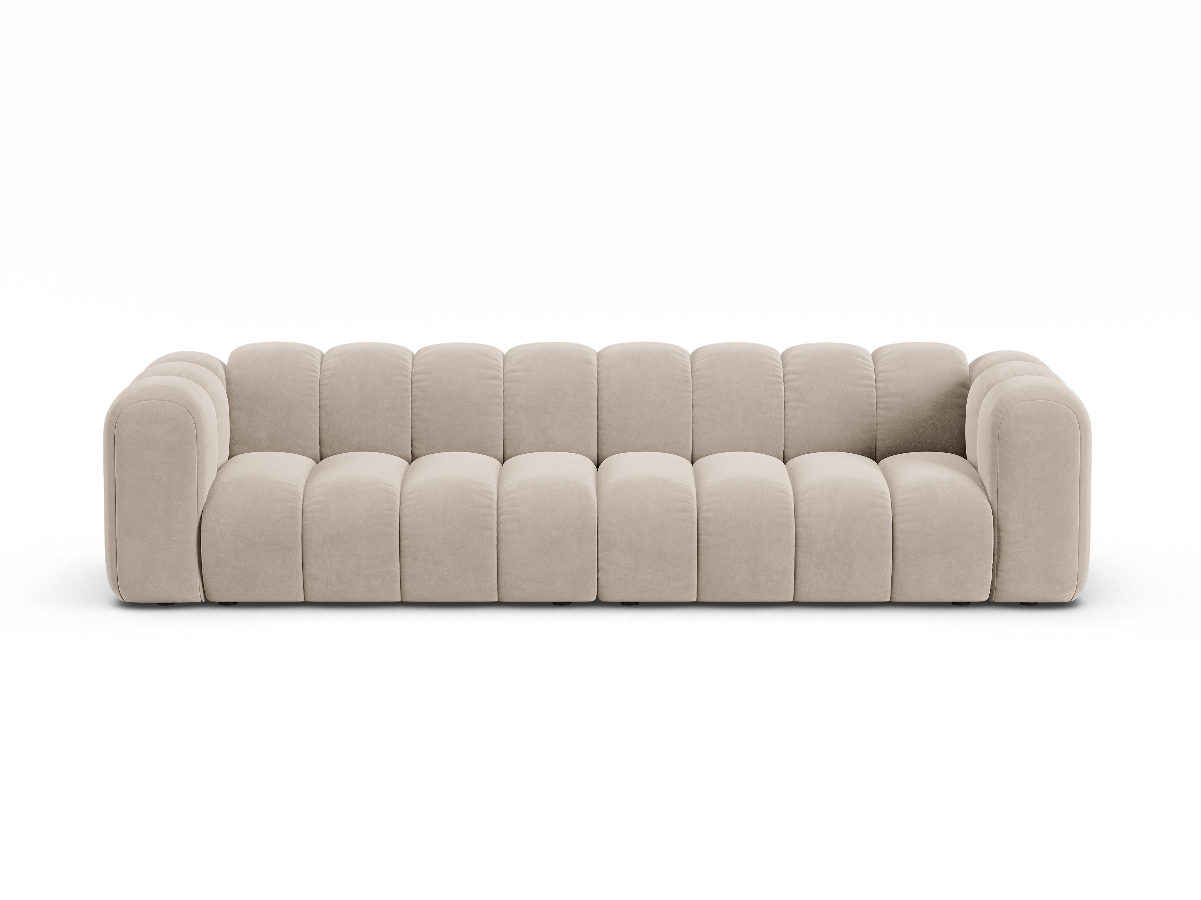 Sofa z jemného velúru pre 4 osoby LUPINE béžová