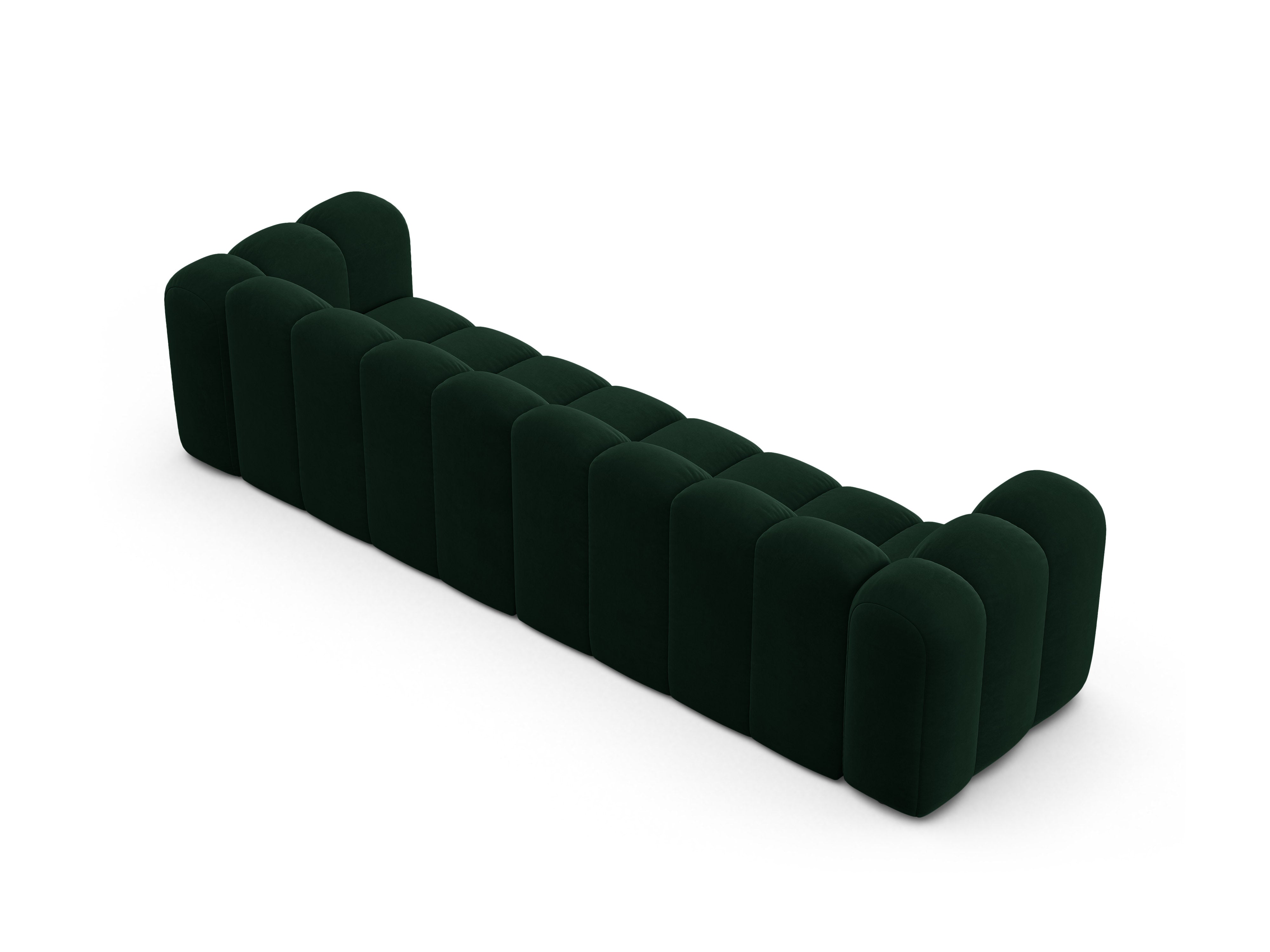 Sofa z jemného velúru pre 4 osoby LUPINE fľaškovozelená