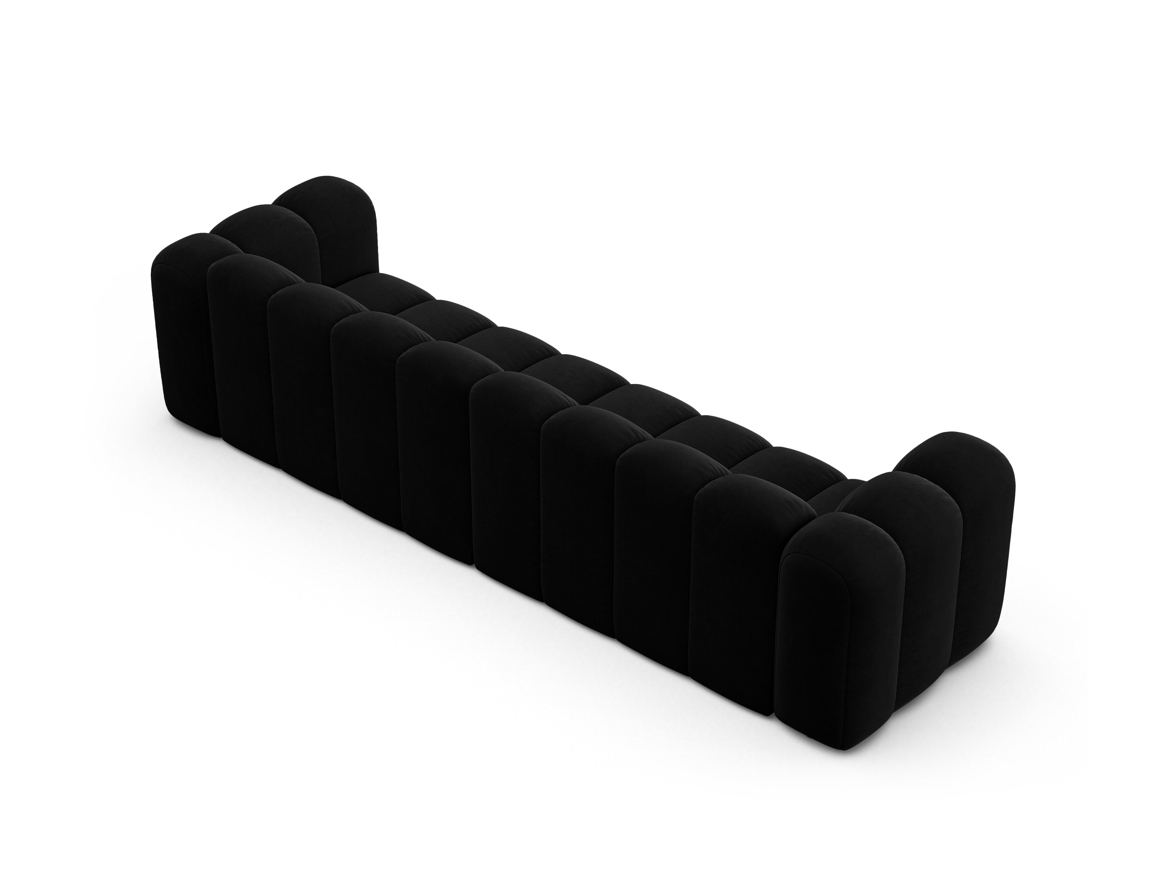 Sofa z jemného velúru pre 4 osoby LUPINE čierna