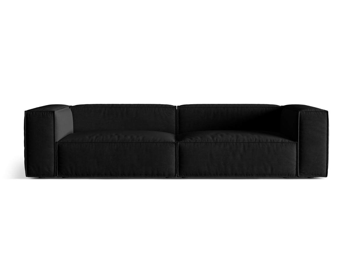 Sofa aksamitna 5-osobowa NURIA czarny – Micadoni