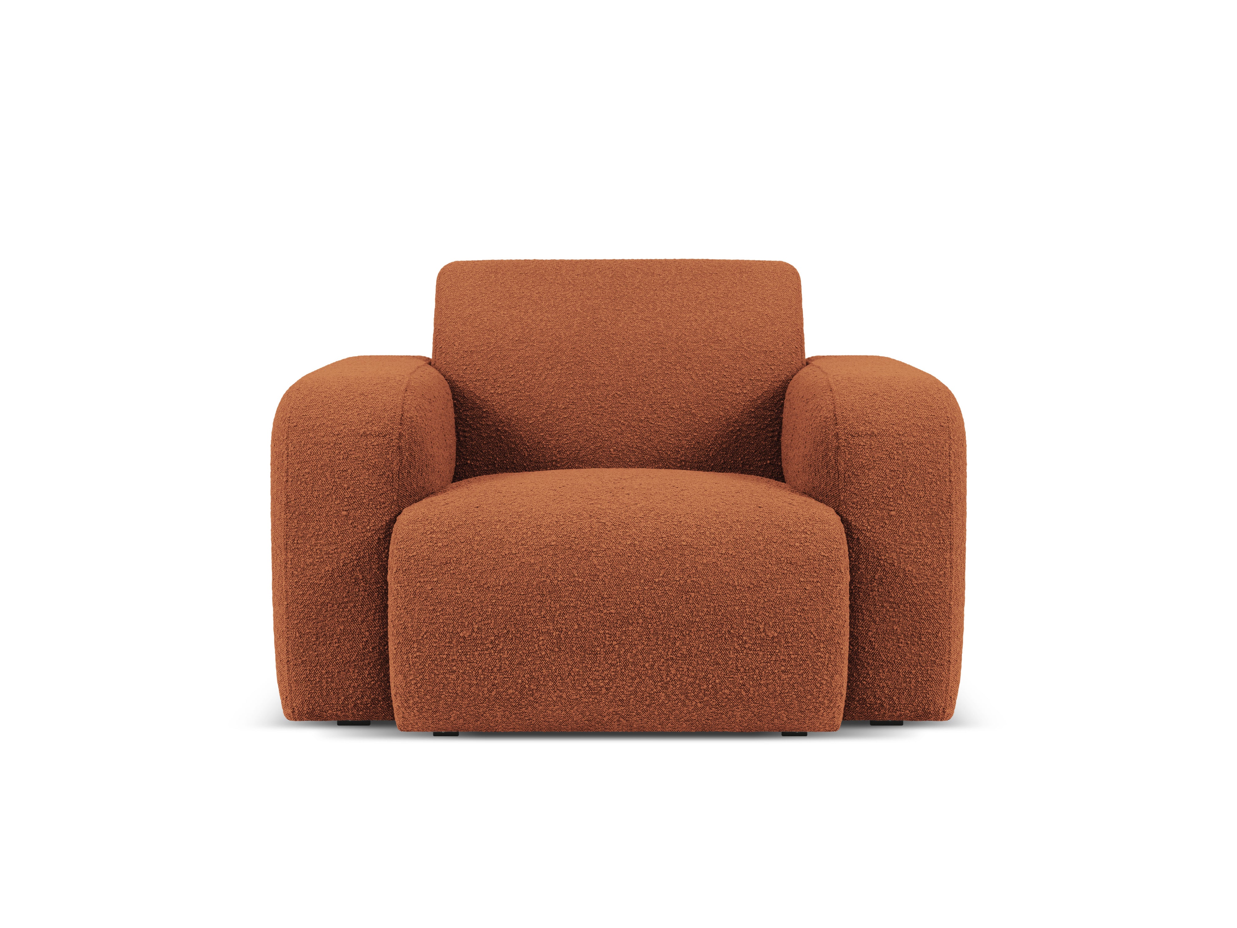 Fotel w tkaninie boucle MOLINO terracotta Micadoni    Eye on Design
