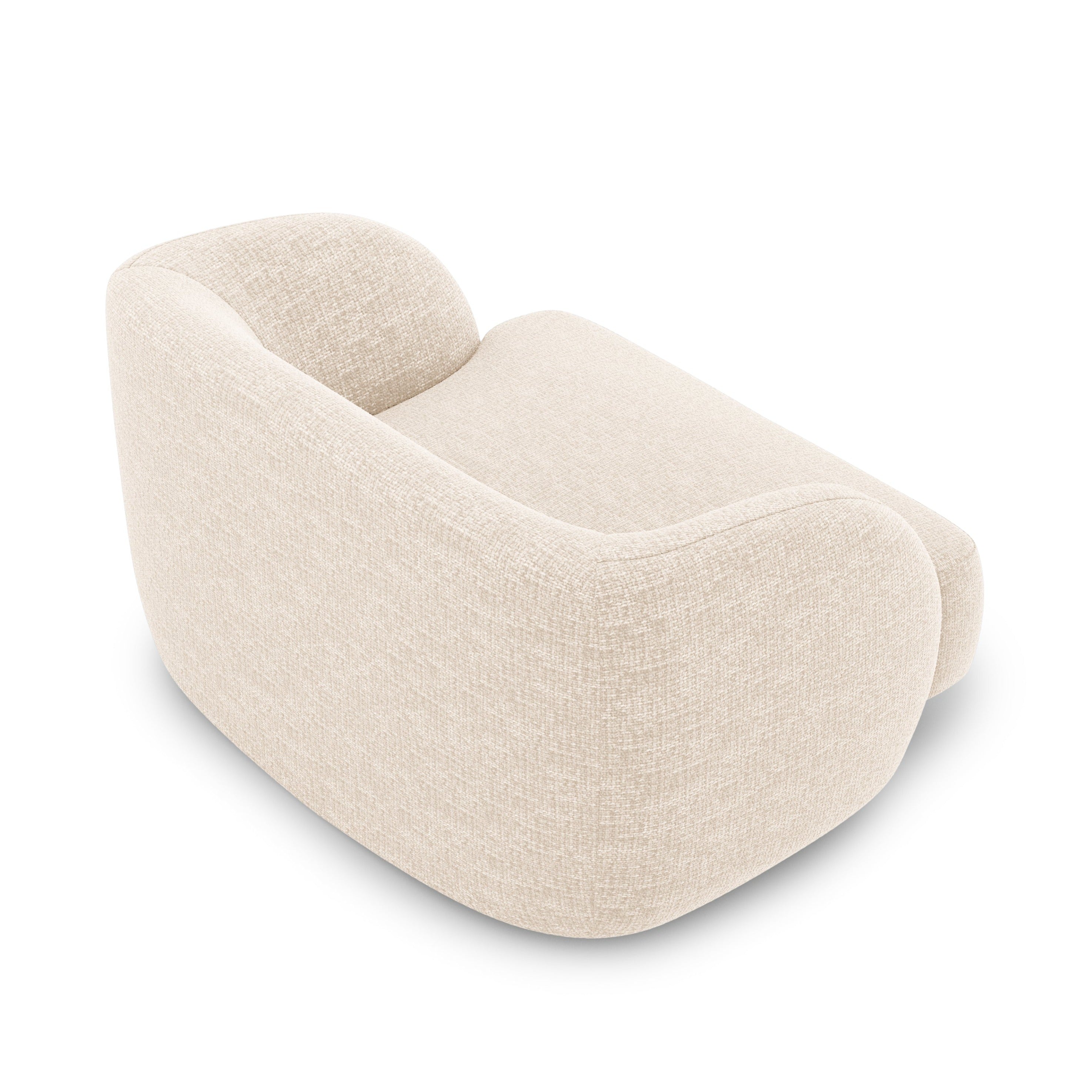 Fotel w tkaninie szenilowej MILEY jasnobeżowy Micadoni    Eye on Design