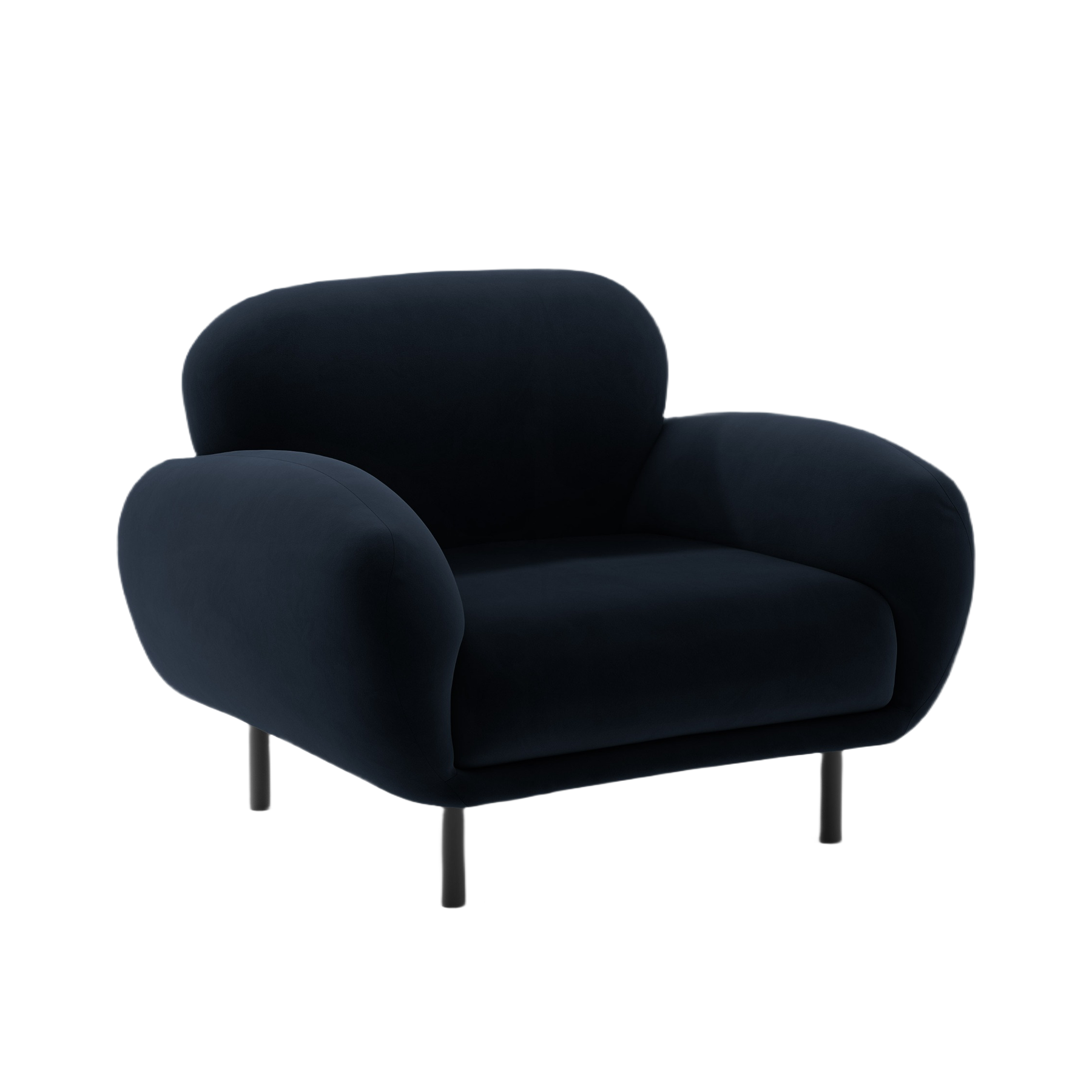 Fotel zamatový POPPY kráľovská modrá