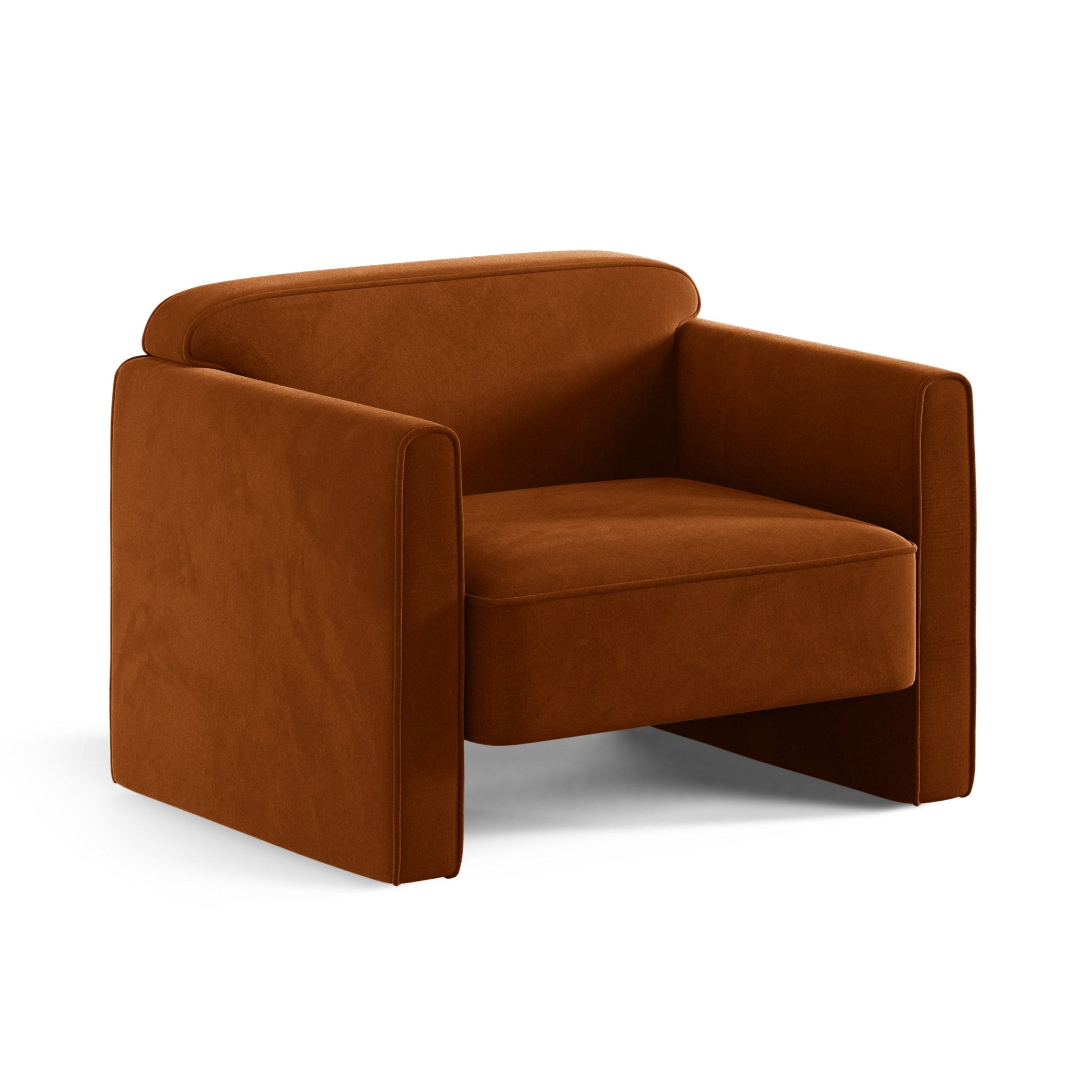 Velvet Armchair ABBY Terracotta